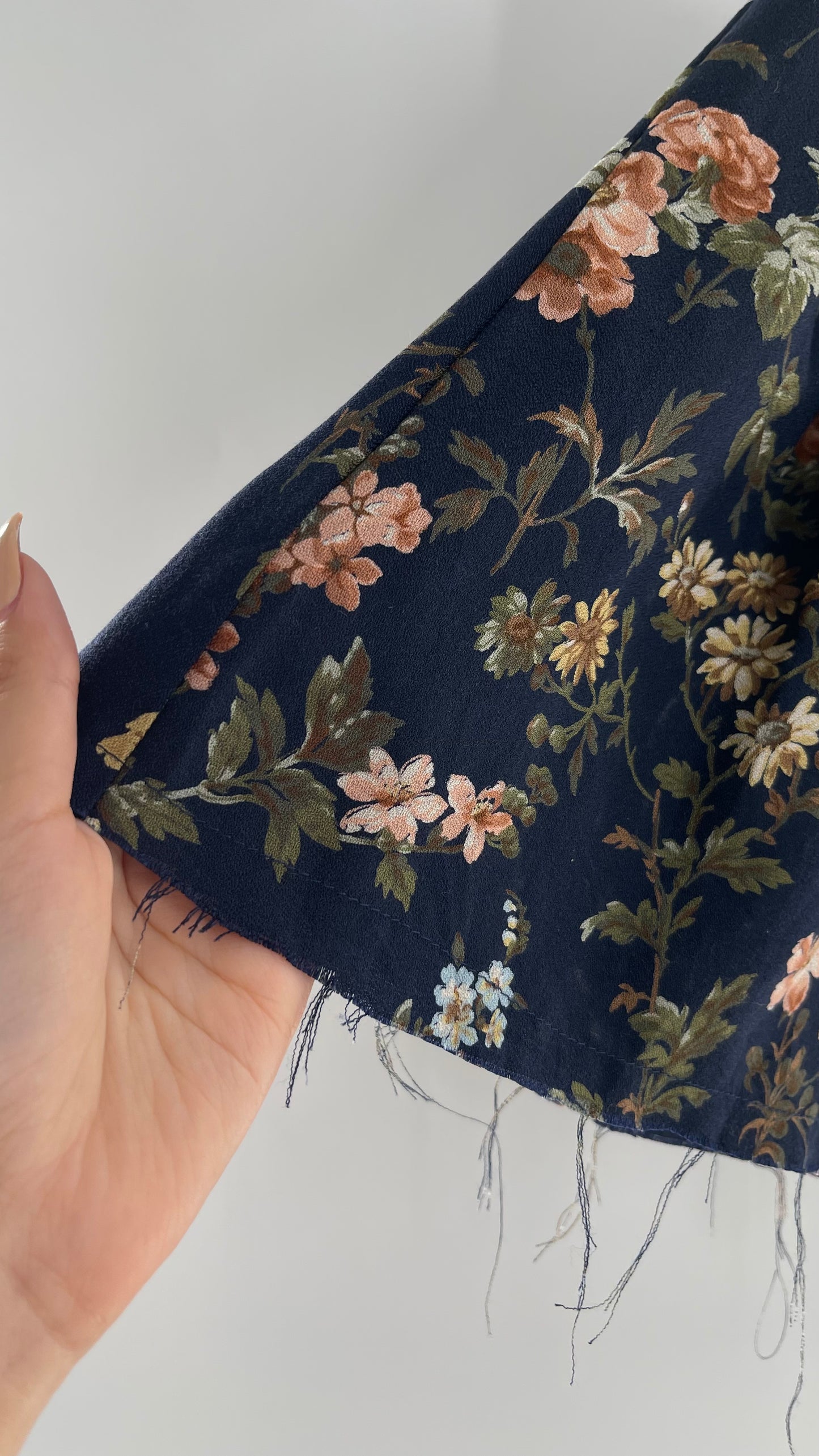 Urban Outfitters Upcycled Renewal Vintage Floral Distressed Pleated Mini Skirt (S)
