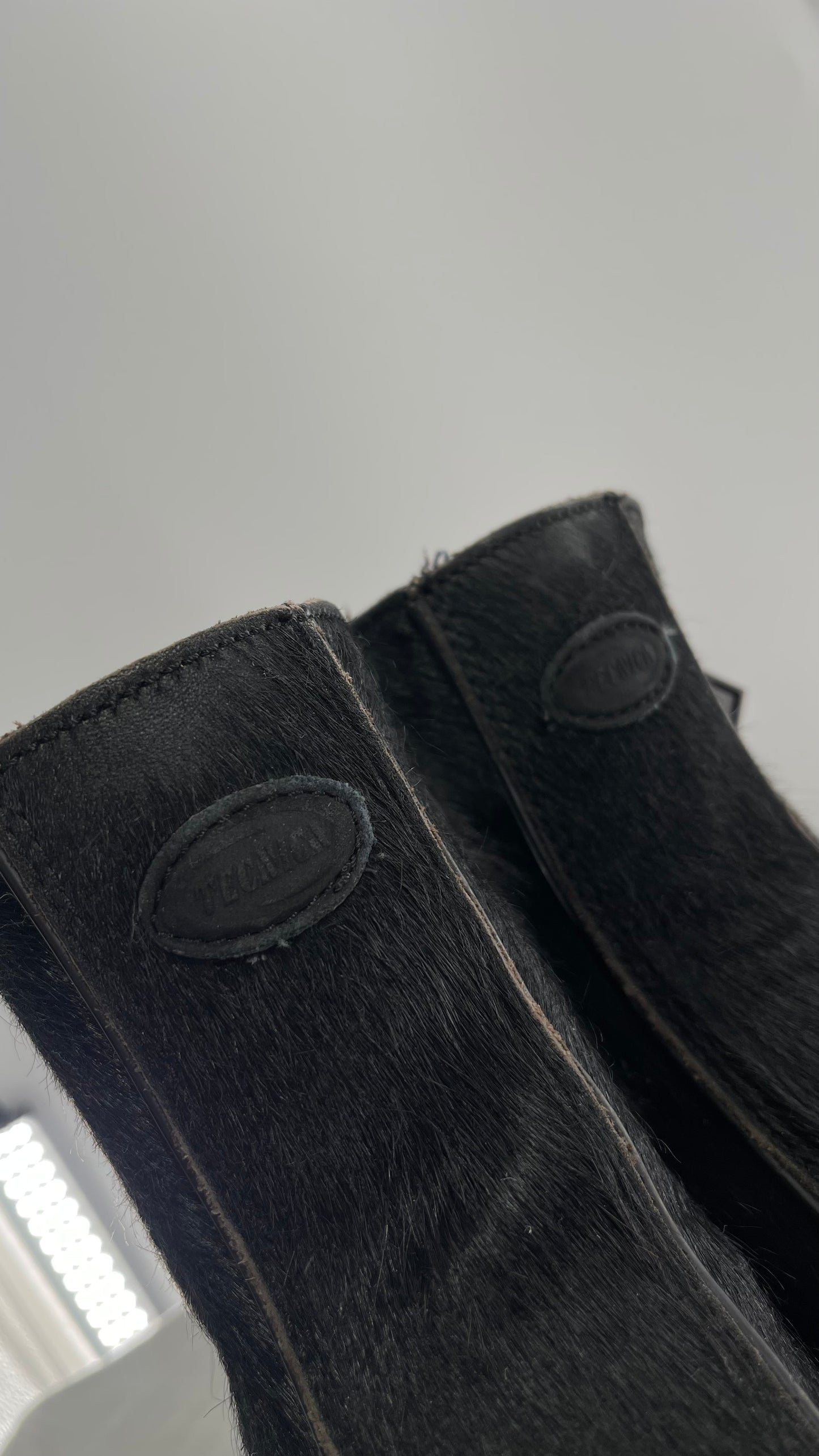 Vintage TECHNICA Black Cow Hide Round Toe Chunky Sole Boots (7.5)