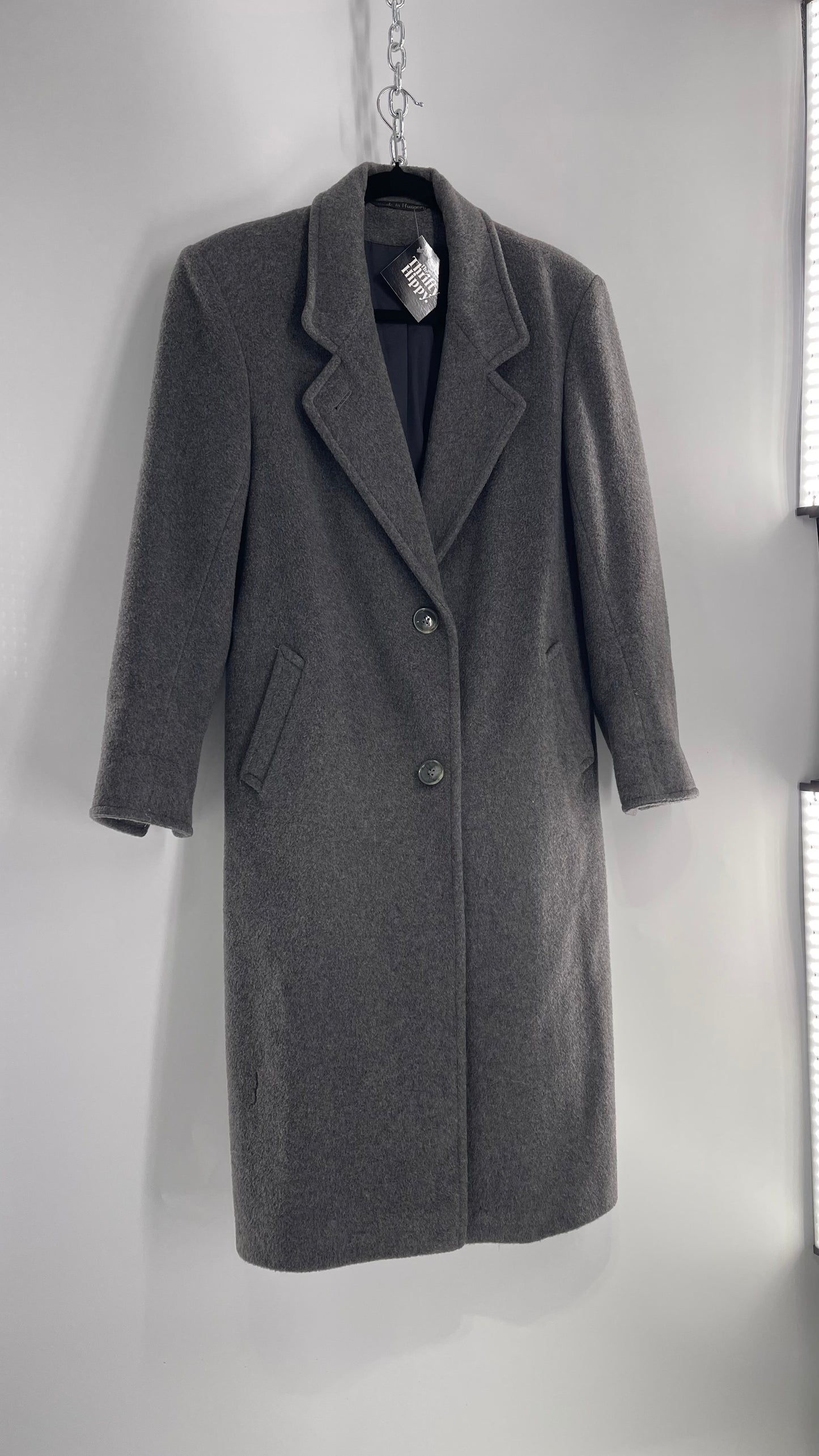 Vintage Grey Coat 35% Cashmere/ 50% Wool (C) (5/6)