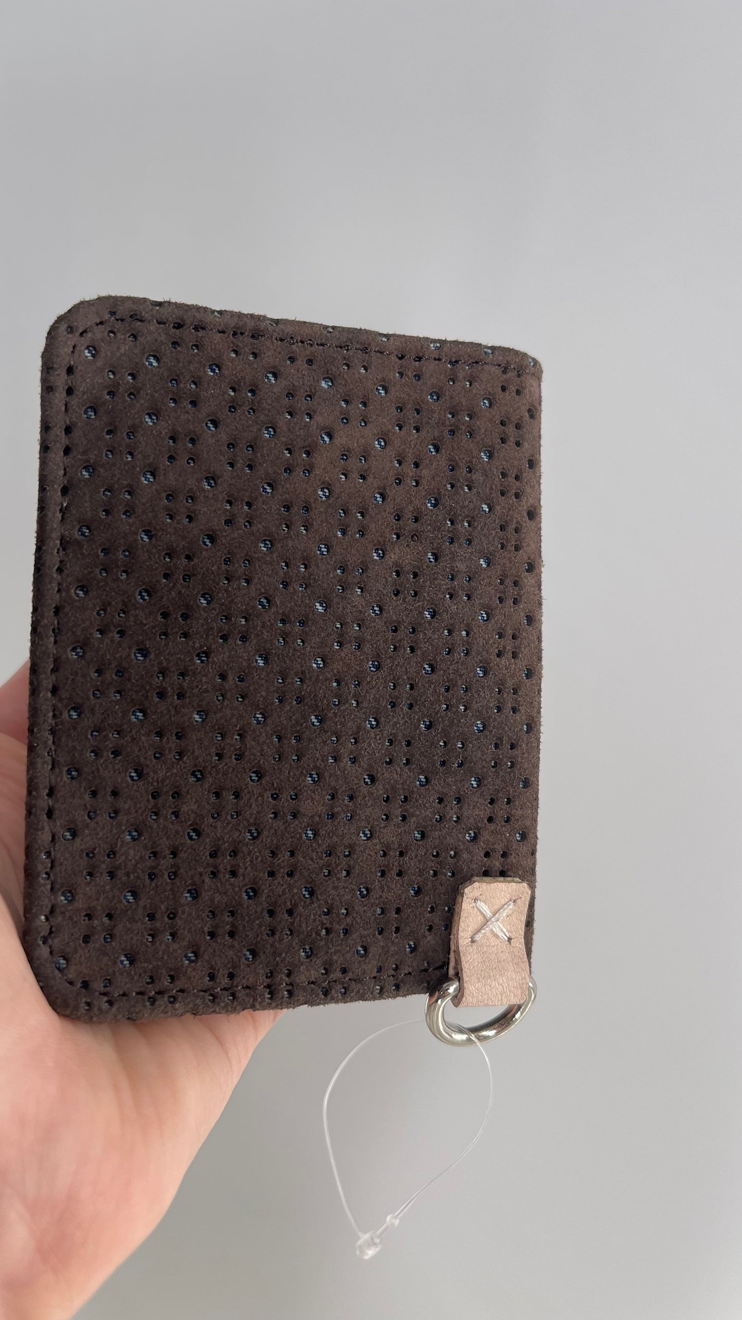 Free People Brown Suede Wallet with Denim Lining