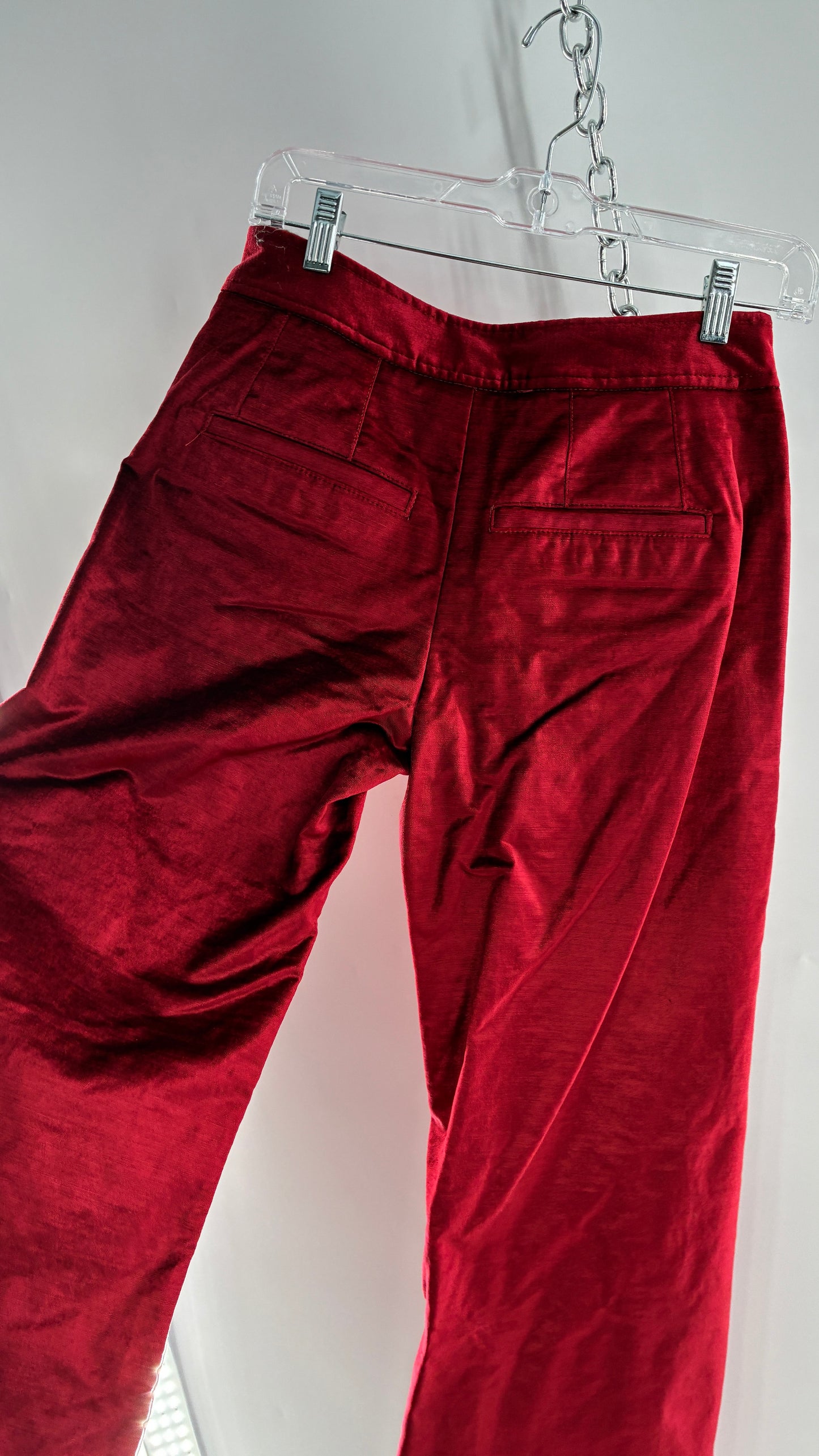 Free People Red Velvet Walk with You Kick Flare Hot Pants (2)