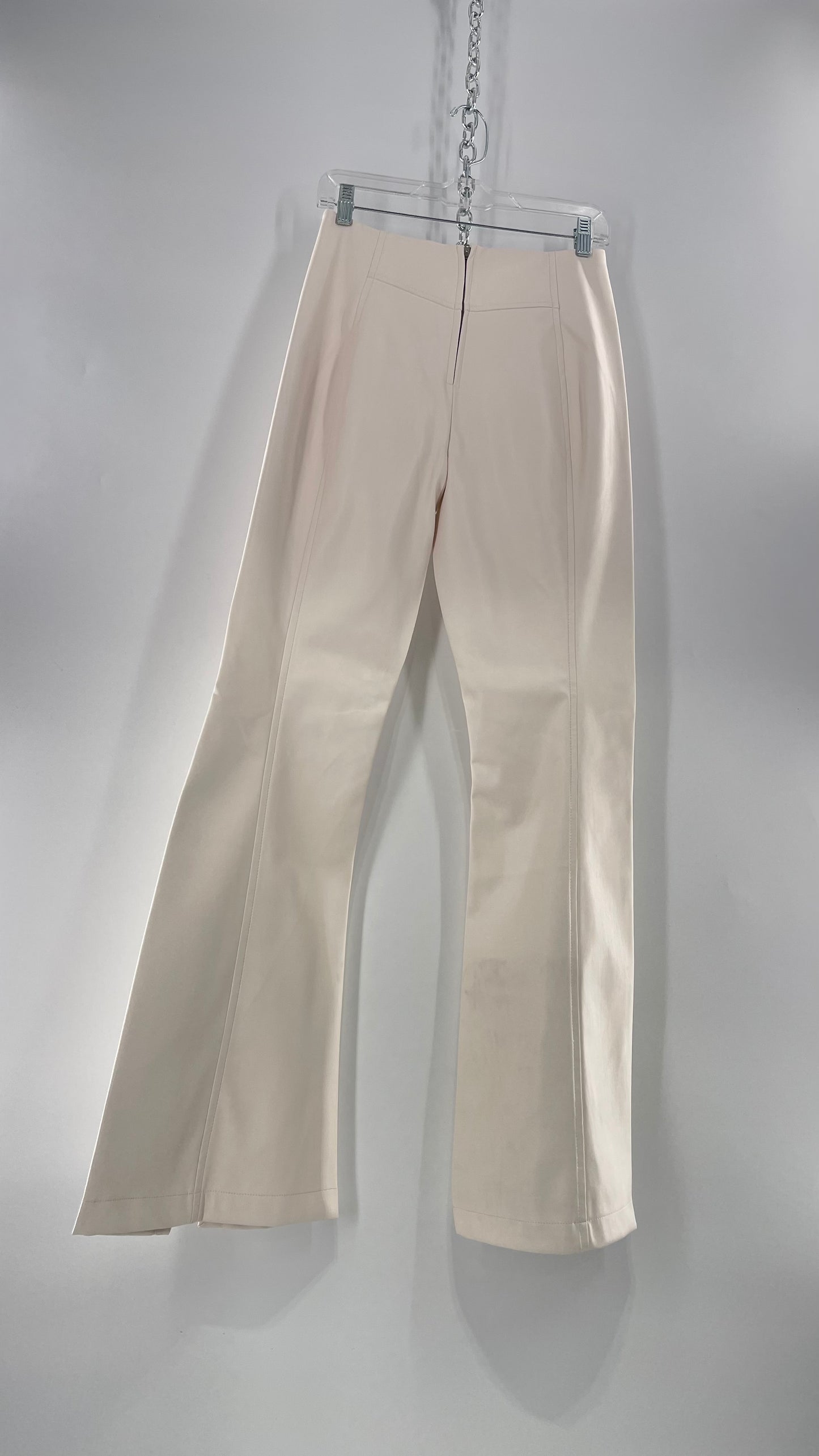 Free People White Cream Faux Flare Leather Pants (29)