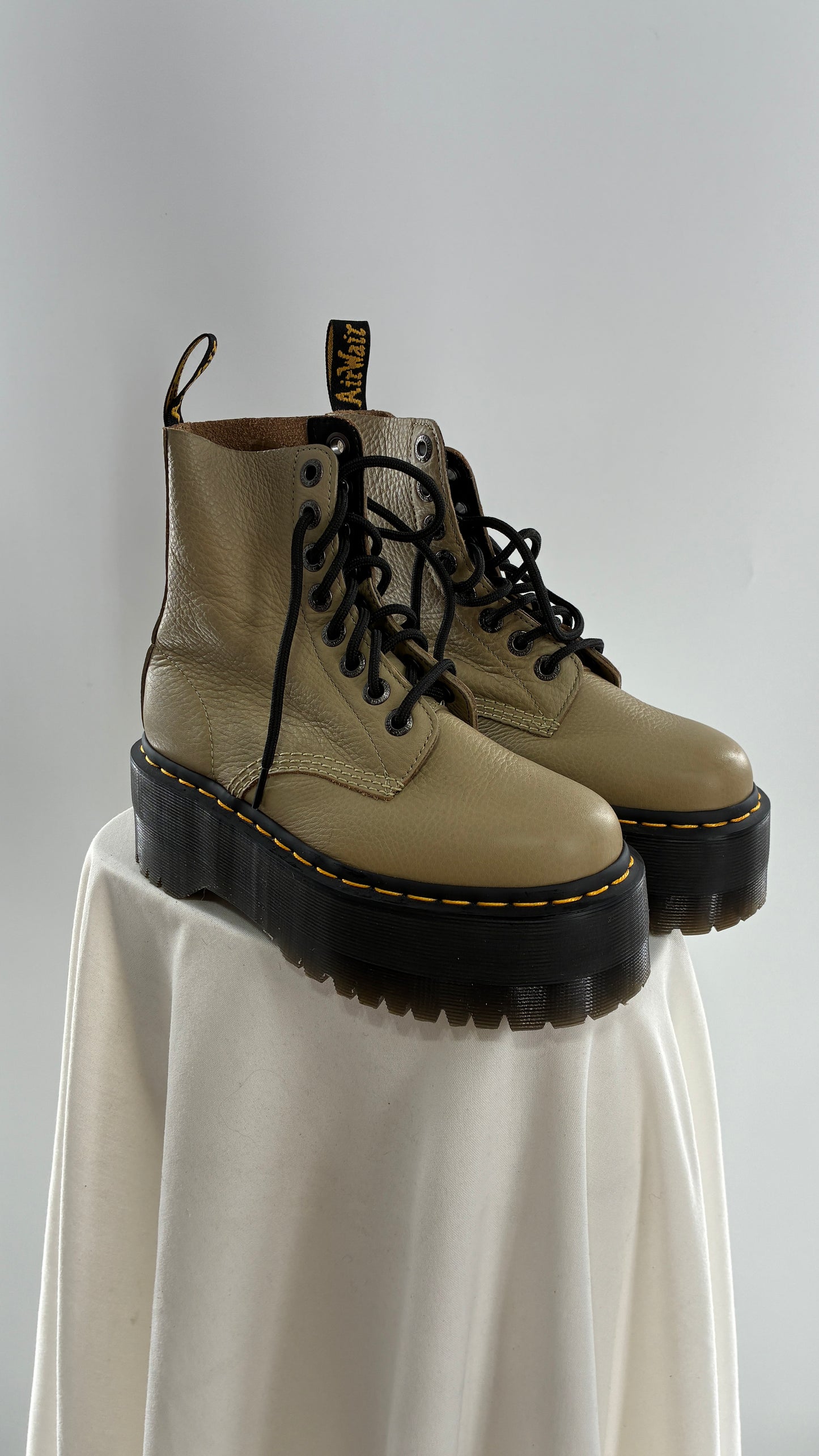 Vintage Dr. Martens 1460 Pascal Max Platform Pale Olive Pisa Boot (6L)