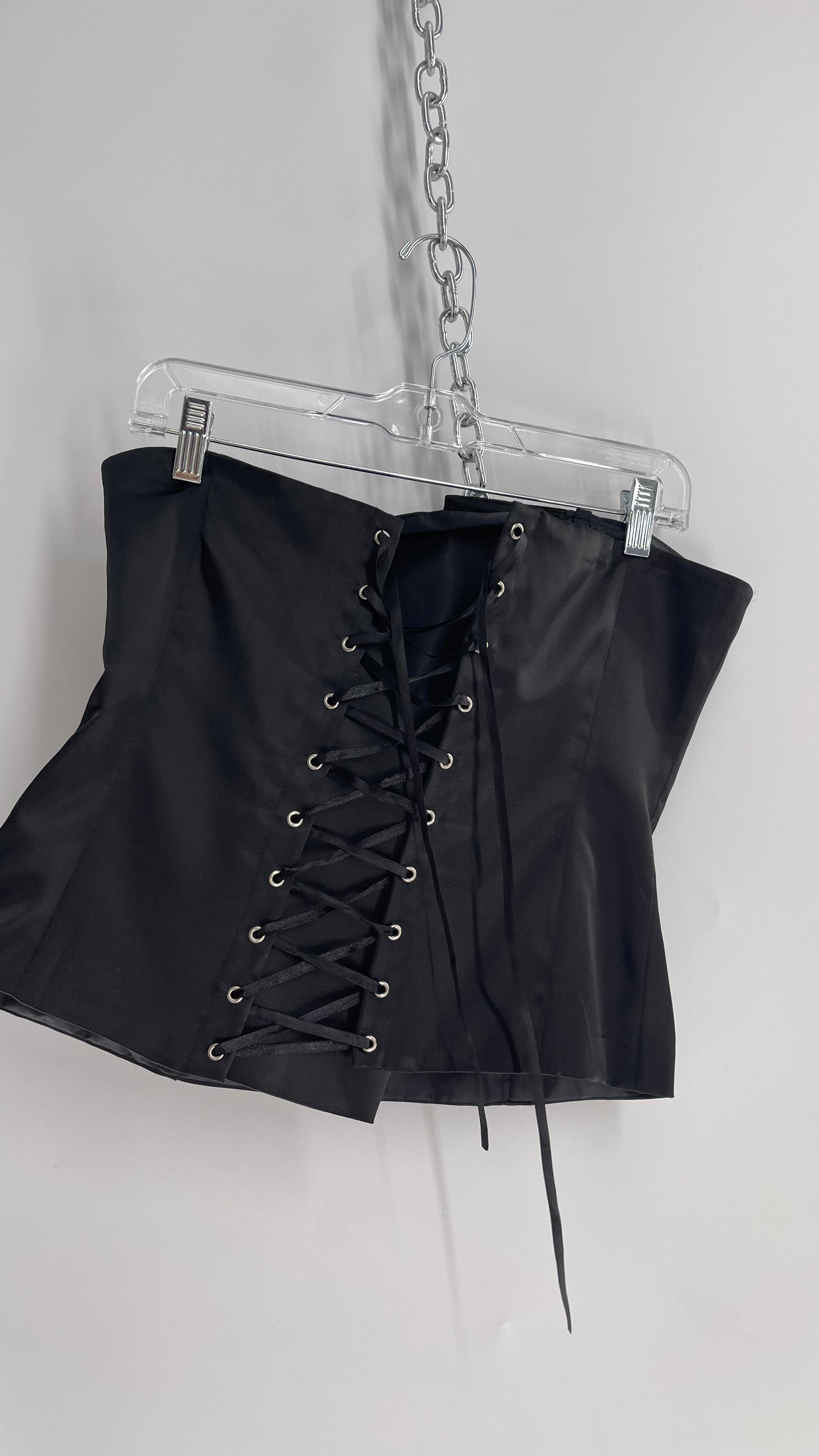 VENUS Vintage Black Tube Top with Embellishment and Corseted Back (6)