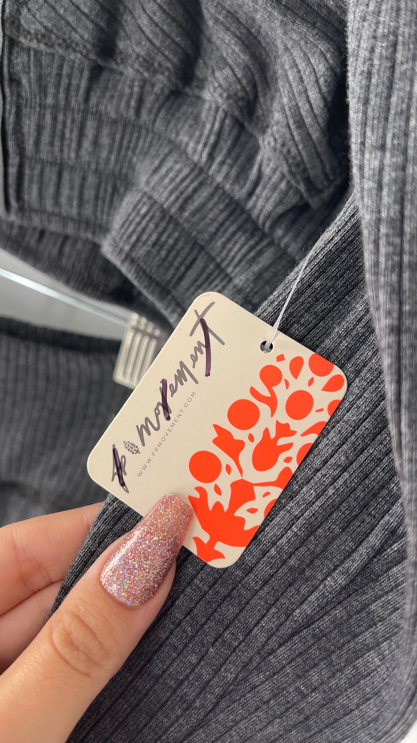 Free People Charcoal Slate Gray 2 Piece Set with Cropped Hoodie and Jogger Sweats with Tags Attached (XS)