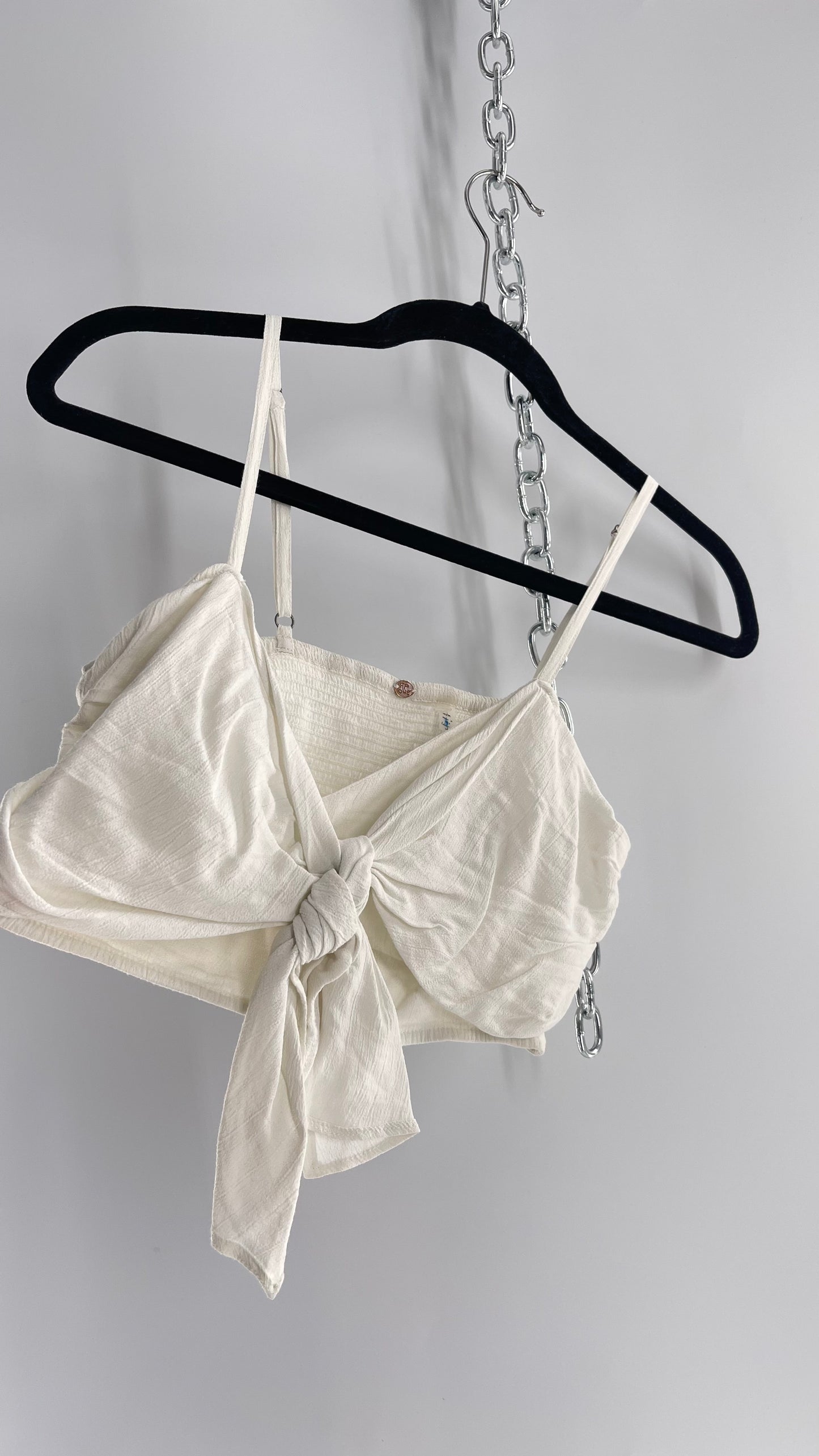 Free People Tie Bust Cropped Tank (Medium)