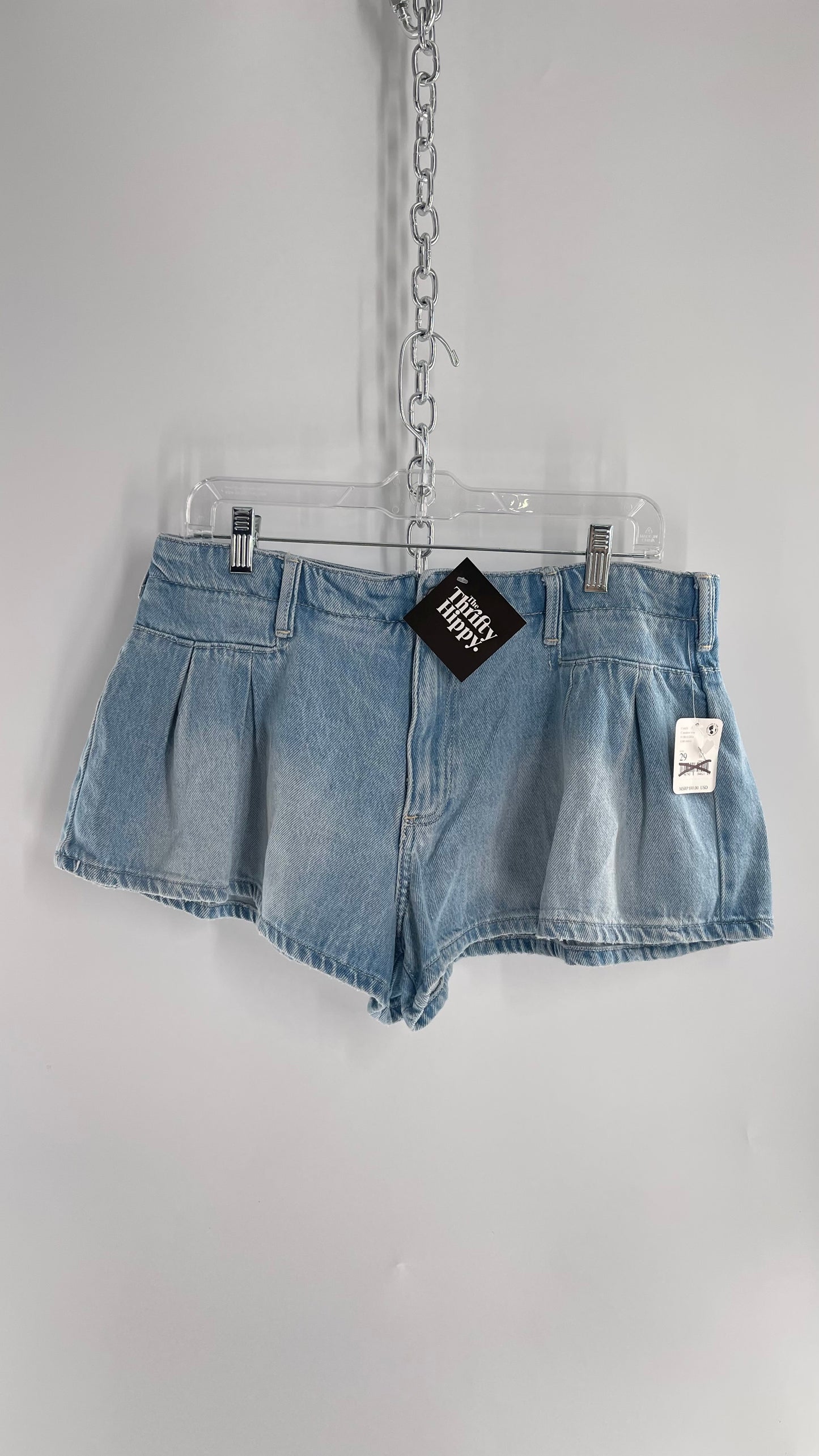 Free People Blue Bell Low Rise Pleated Short with Tags Attached (29)