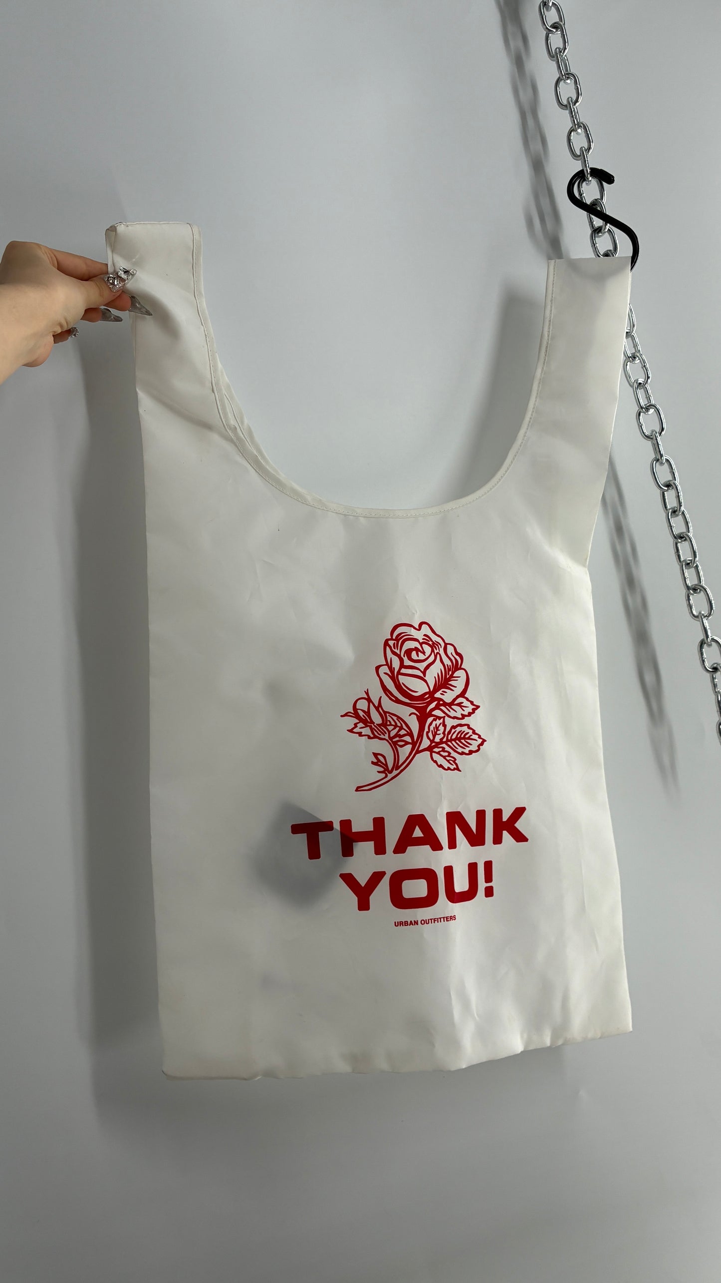 Urban Outfitters White Take Out Thank You Reusable Tote Bag with Tags Attached