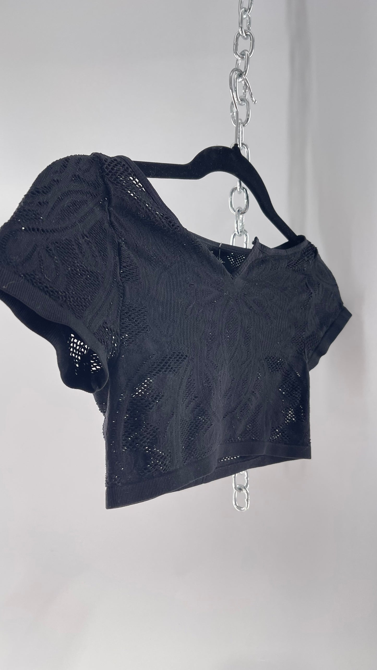 Intimately Free People Spandex Lace Cropped Short Sleeve (XS/S)