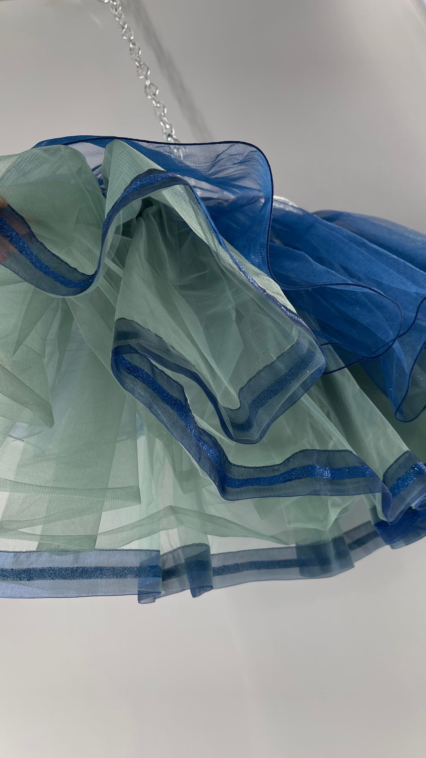 Midnight Muse Navy Blue Glitter Mesh Tutu Tulle Skirt (Medium)