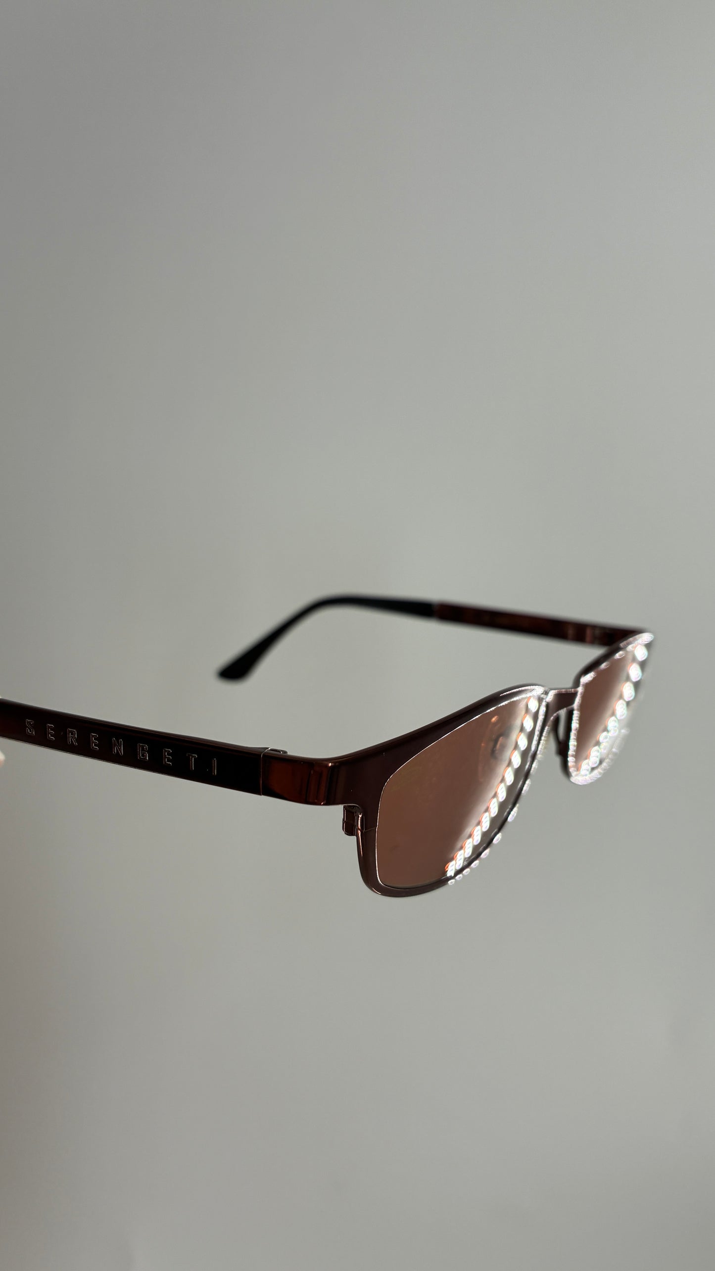 Vintage SERENGETI Polarized Sunglasses with Bronze Metal Frame