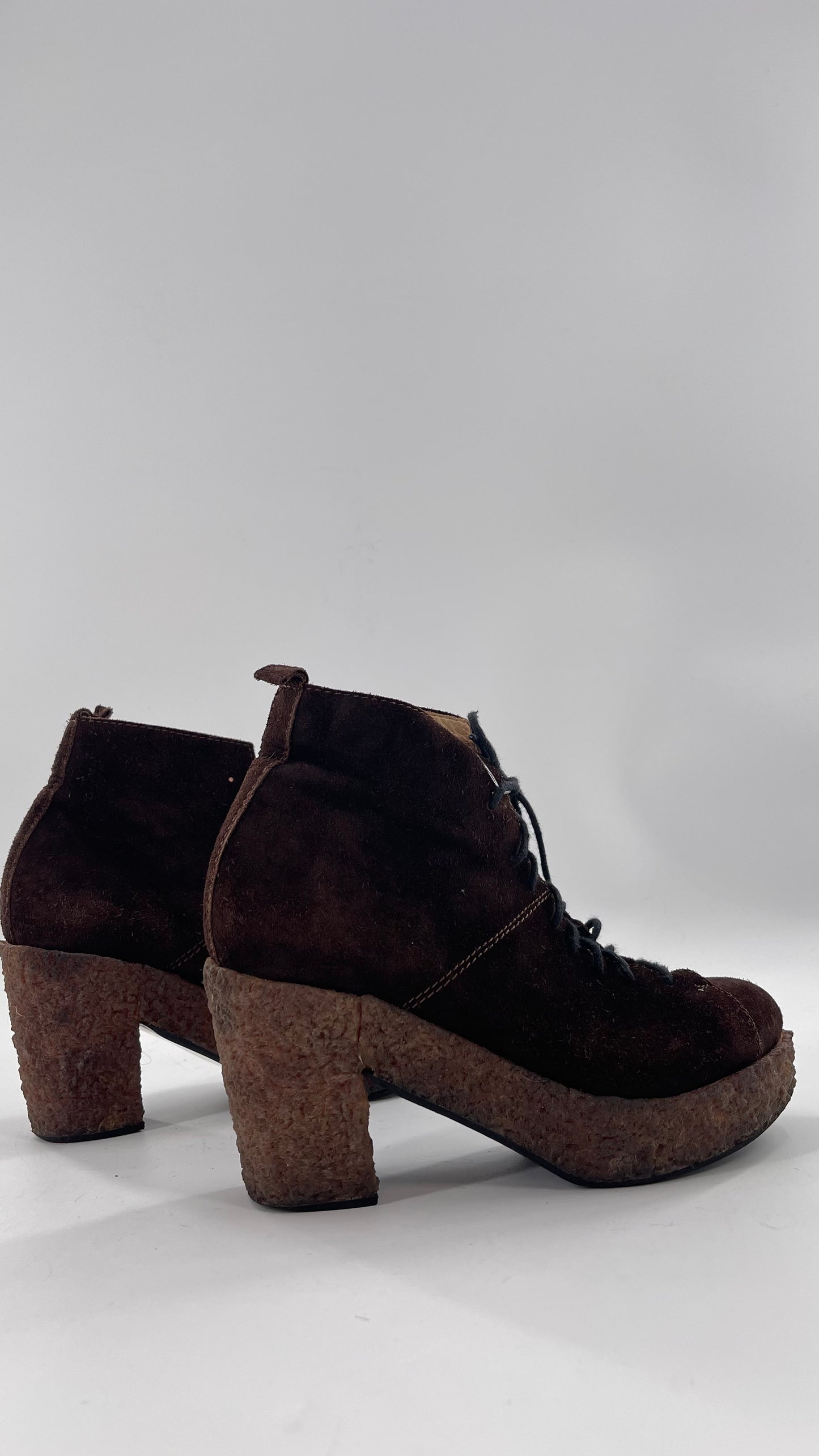 Vintage Amish Brown Lace Up Suede Boots - Apparently Size 7-71/2