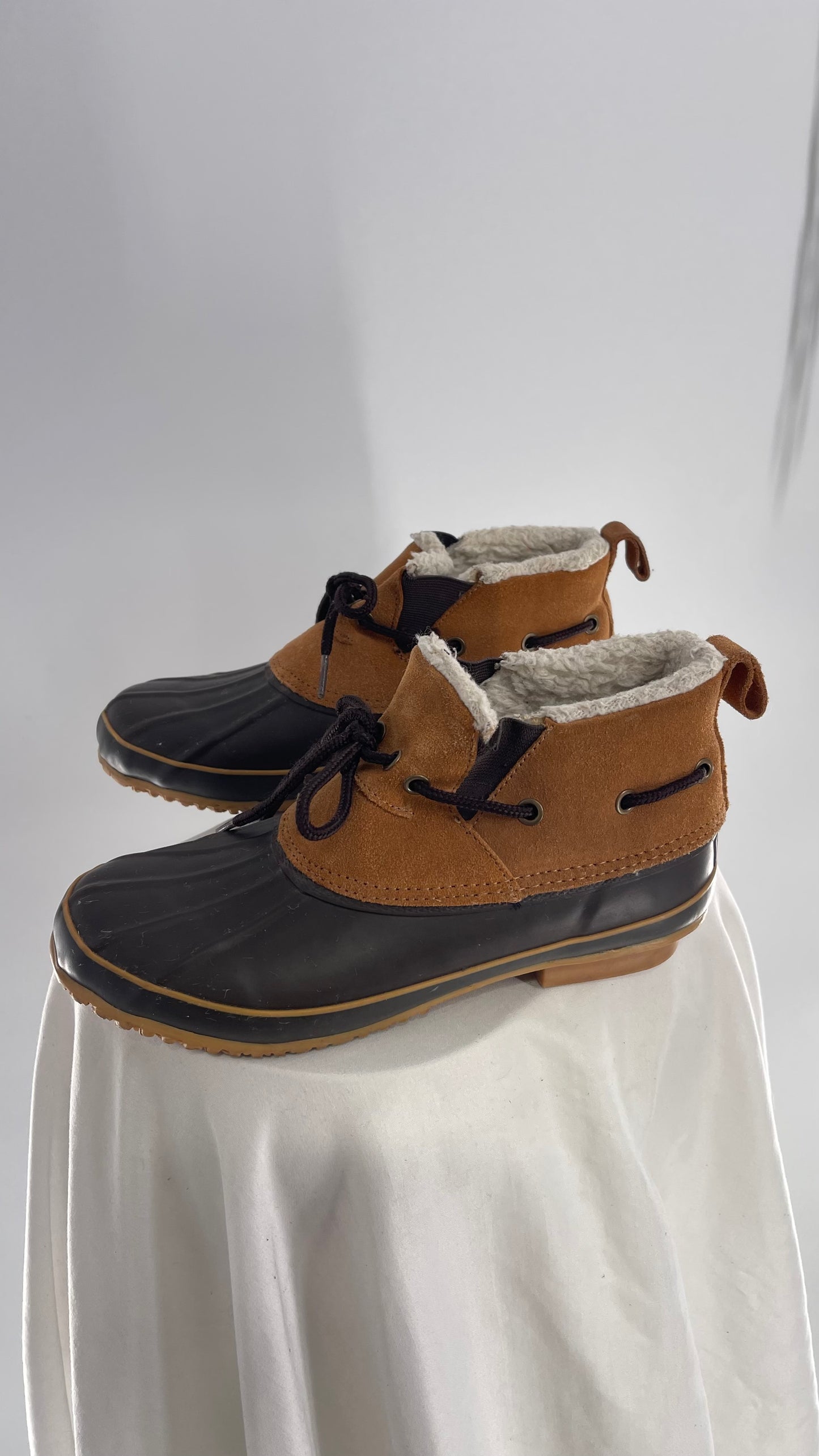 Vintage Khombu Suede Leather Short Snow Duck Boot (7)