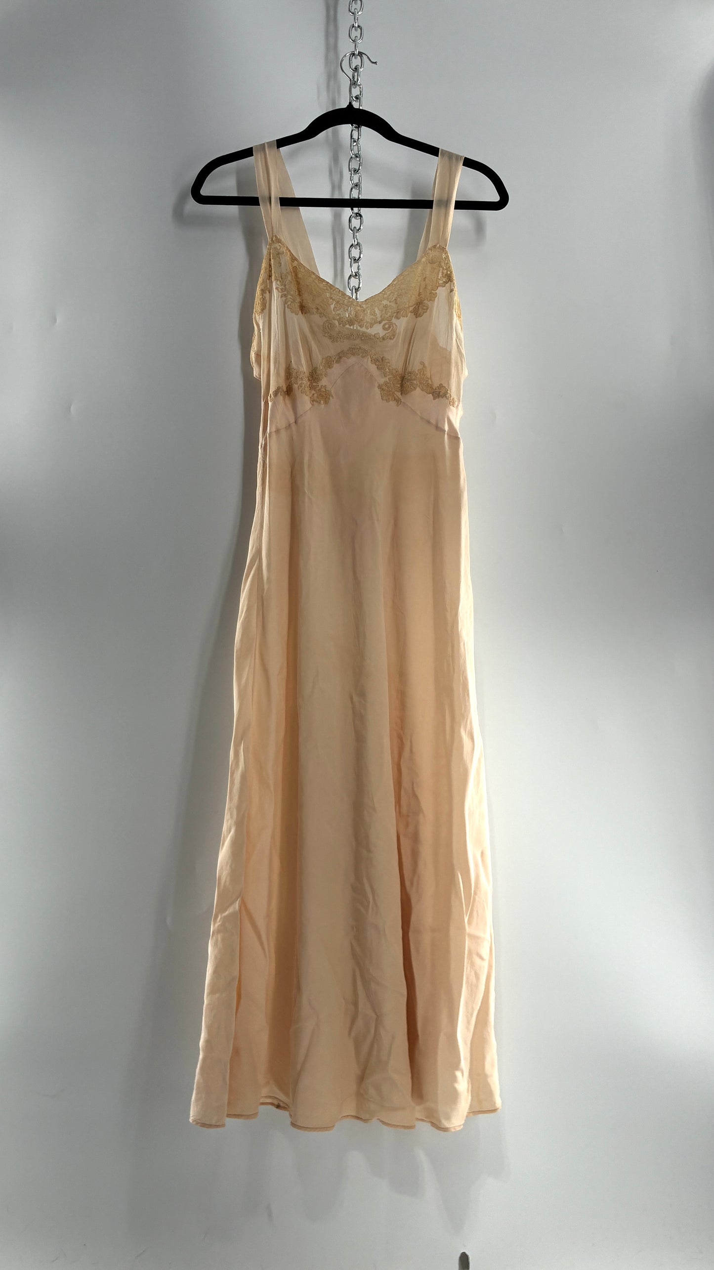 Vintage 1950s Handmade French Silk Nightgown Style Dress
