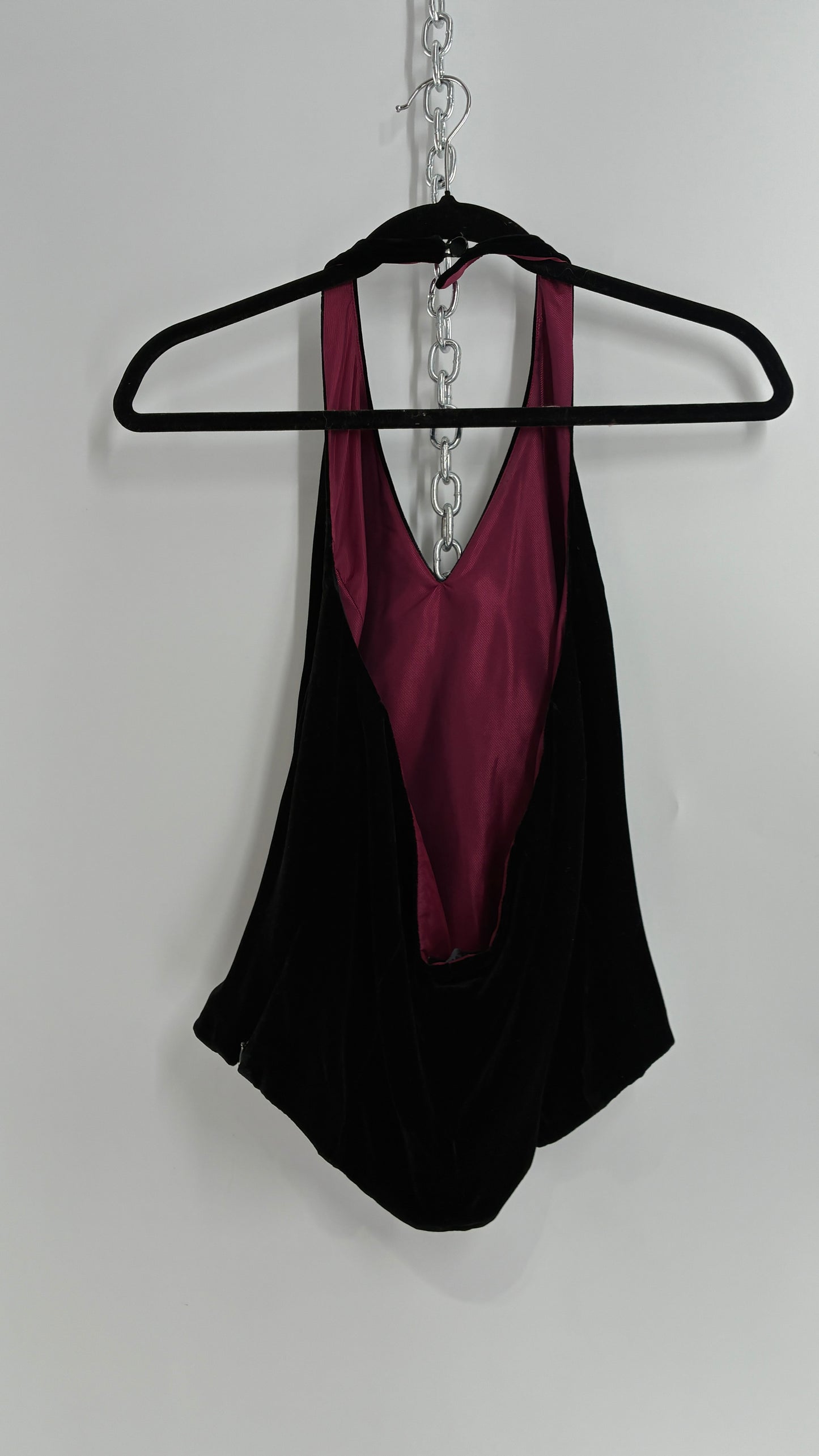 ANN TAYLOR Petite Black Velvet Low Back Tailored Cropped Halter (8P)