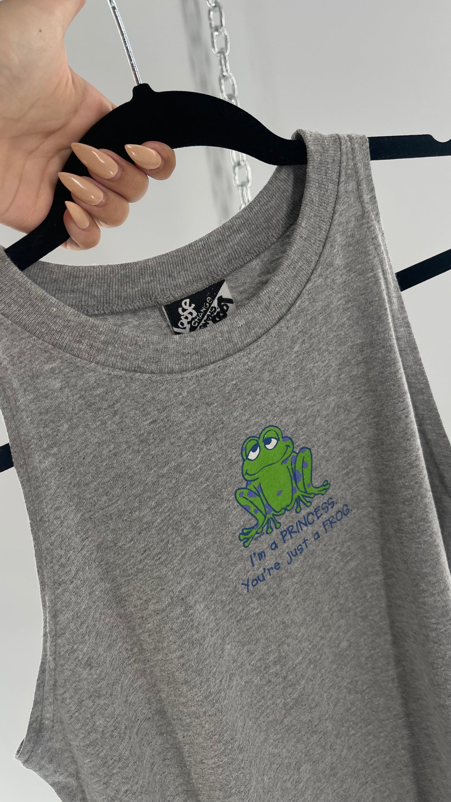 Deadstock Vintage Cropped Tank “I’m a Princess. You’re just a frog”