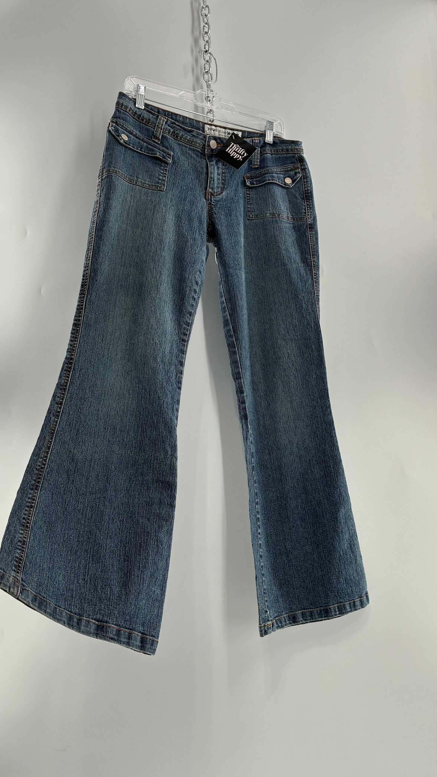 Vintage YOUNIQUE JEANS Low Rise Pocket Side Kicklfares (9)