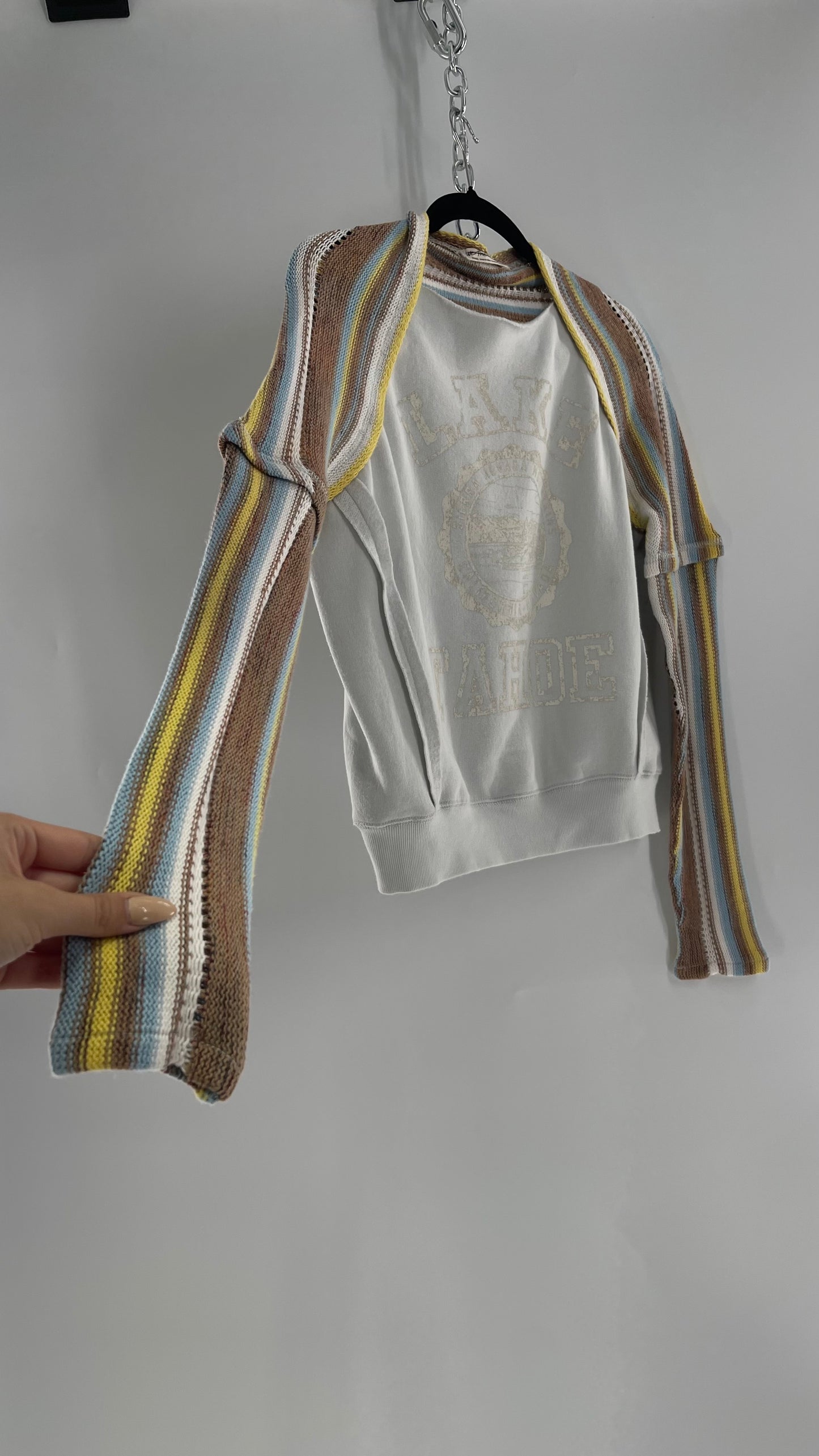 Free People Knit Sleeve Light Blue Lake Tahoe Longsleeve (Small)