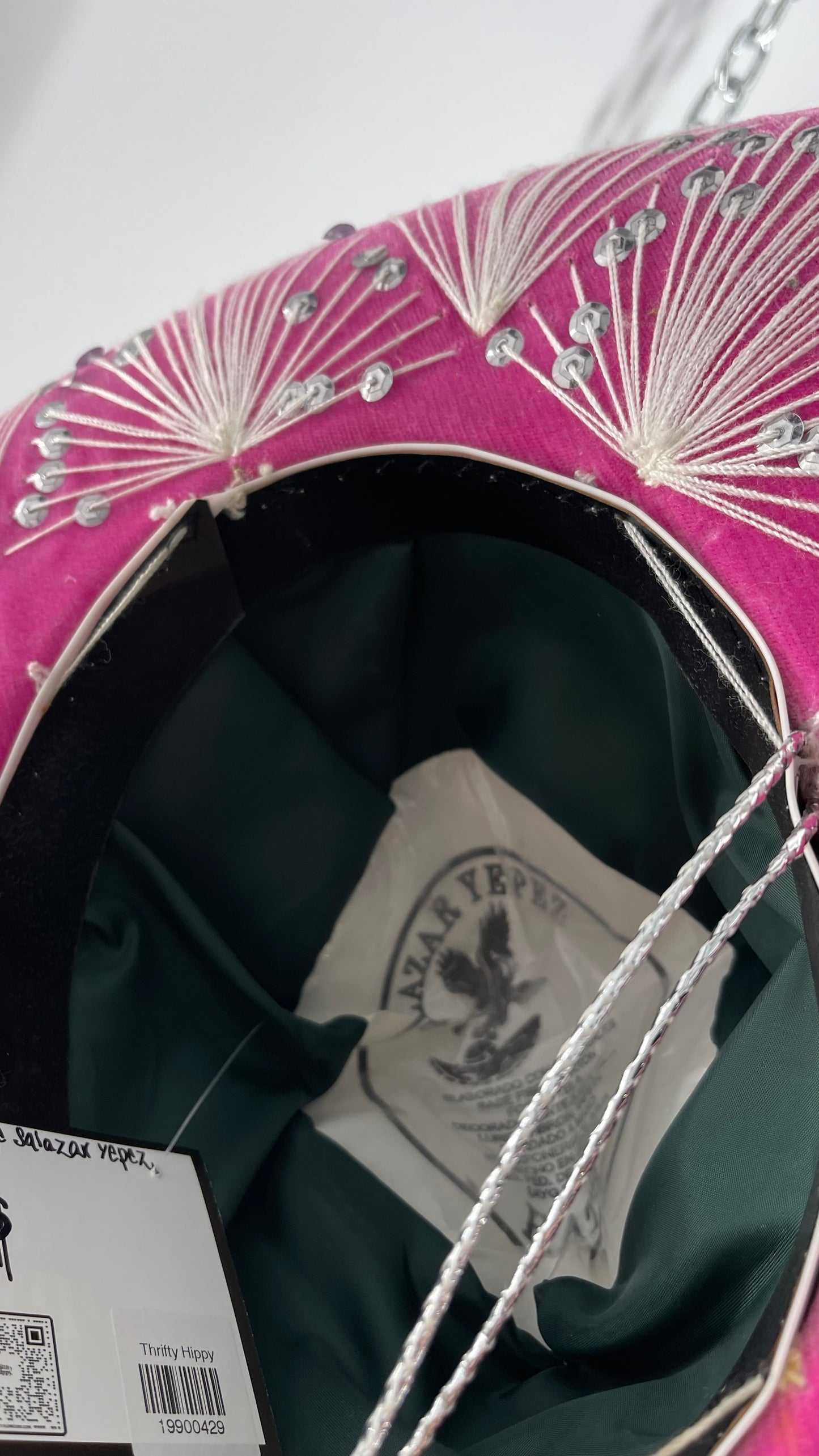 Vintage 1970s Pink and Silver Salazar Yepez Sombrero