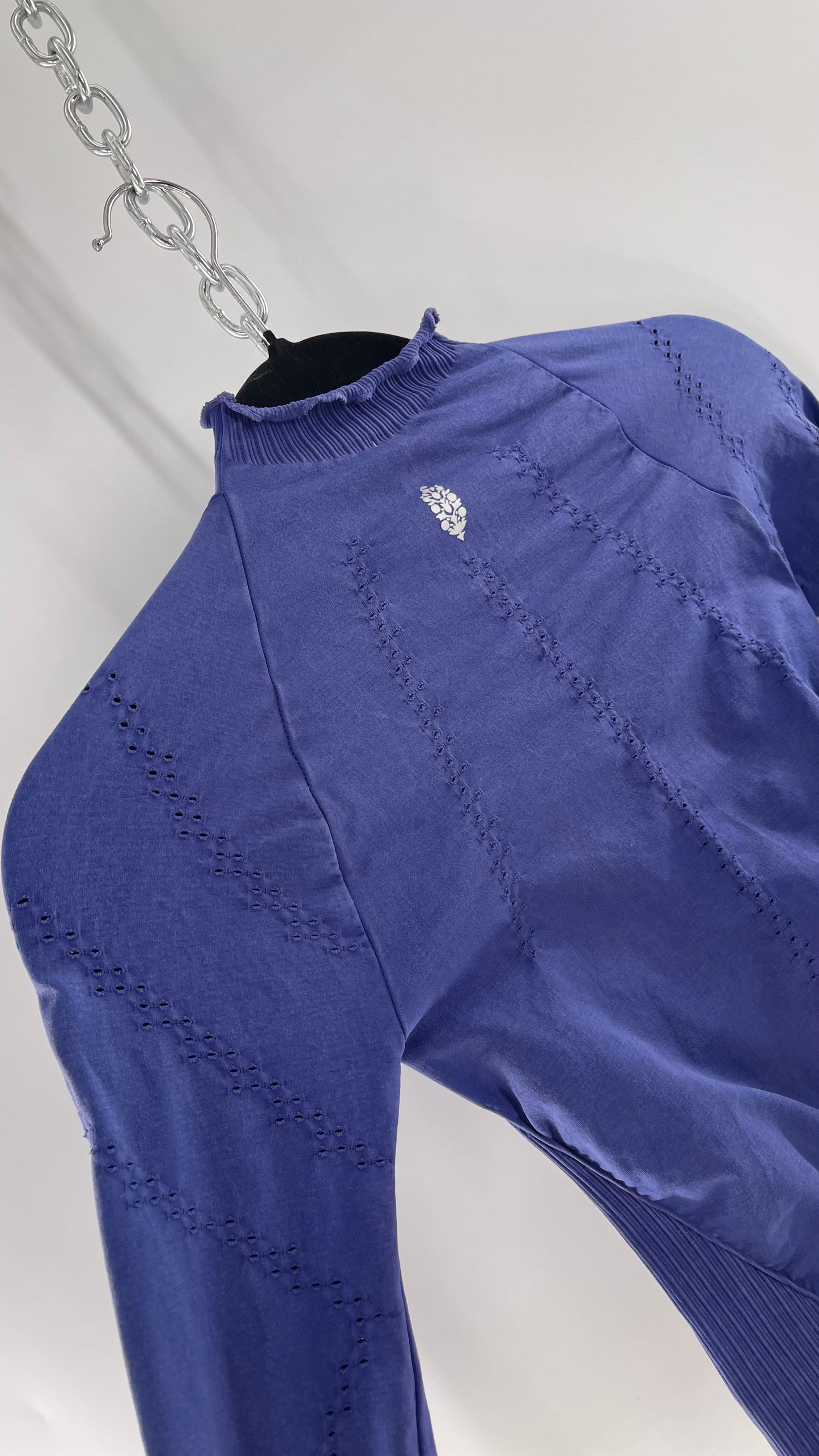 Free People Movement Spandex Perforated Purple Skim Top (XS/S)