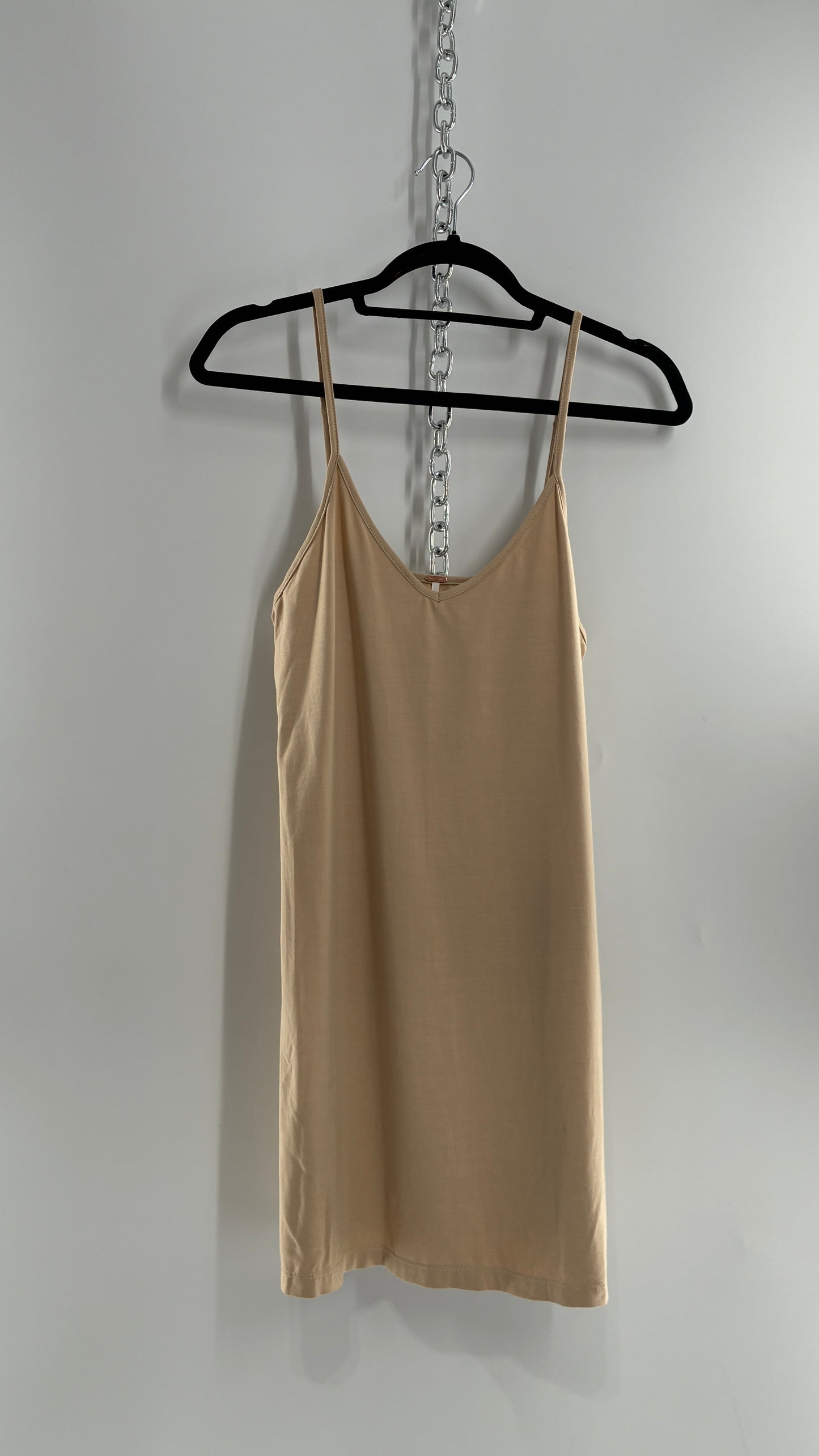 Intimately Free People Tan Viscose, Elastane Slip (Small)