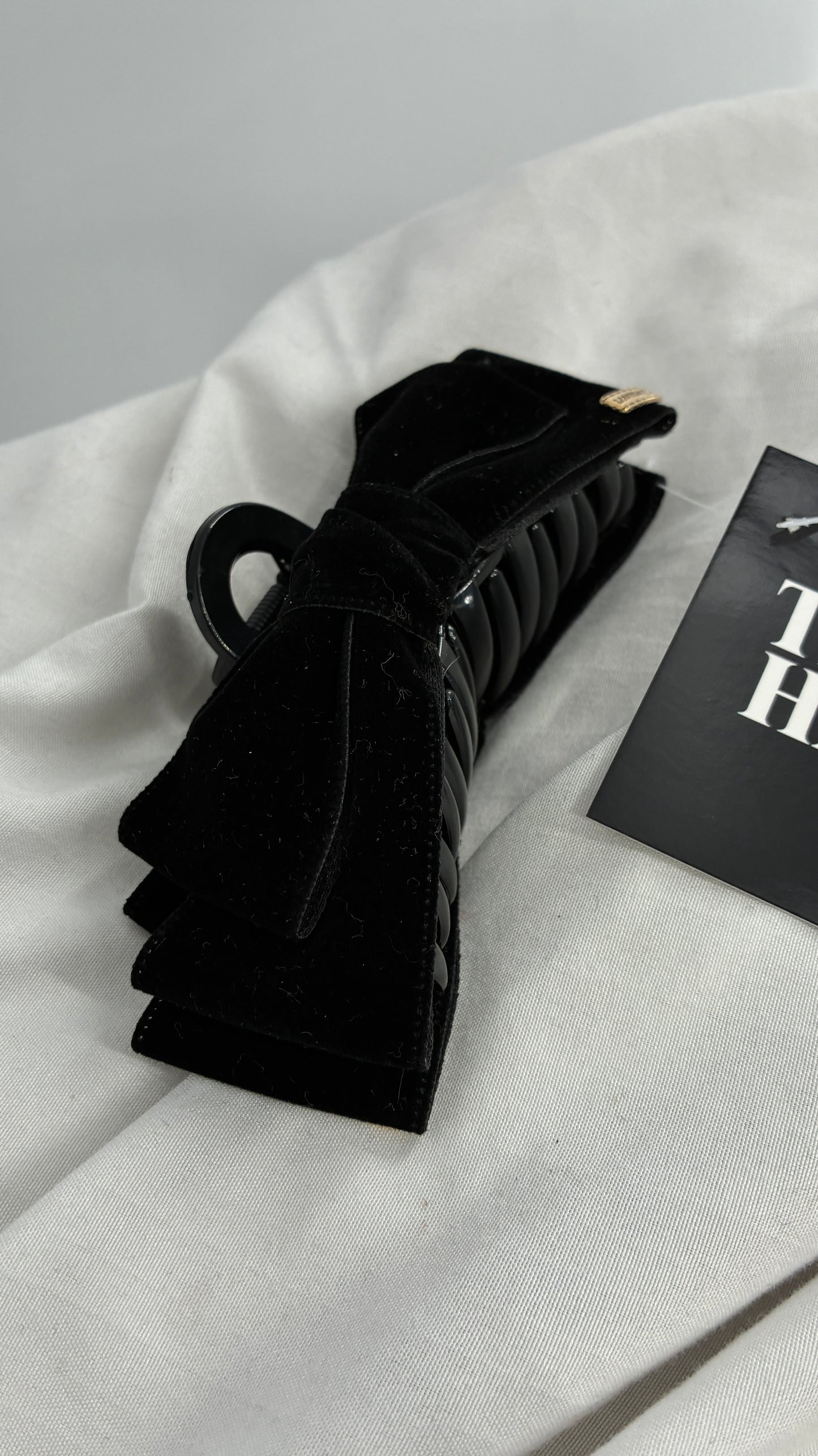 Black Velvet Bow Claw Clip