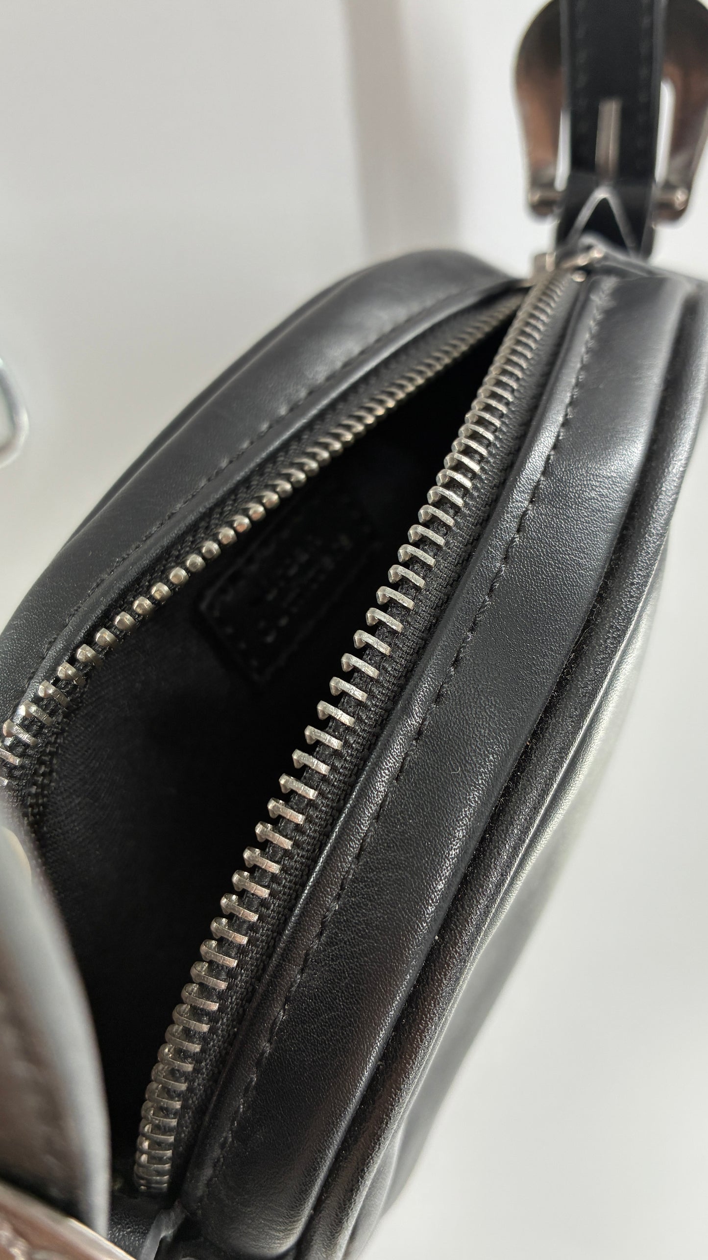 Urban Outfitters Black Vegan Leather Western Buckle Bag