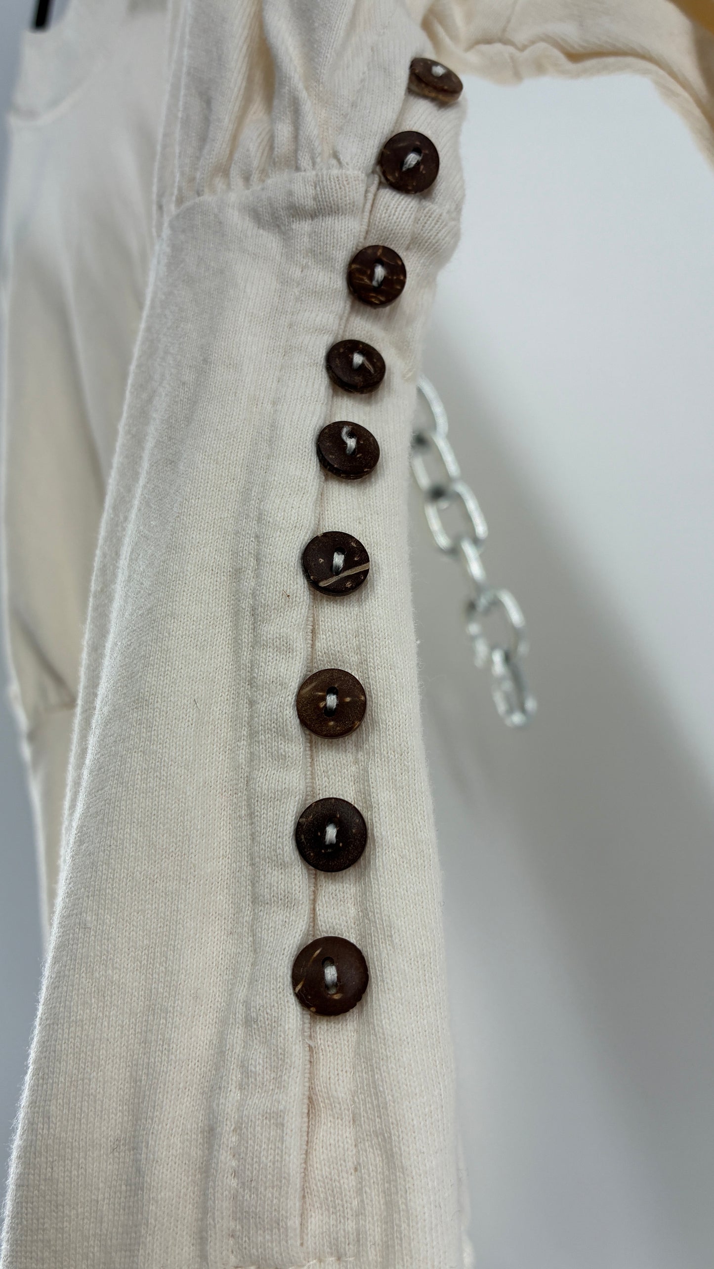 Free People Off White Long Sleeve Maxi Dress with Shoulder Strap (XS)
