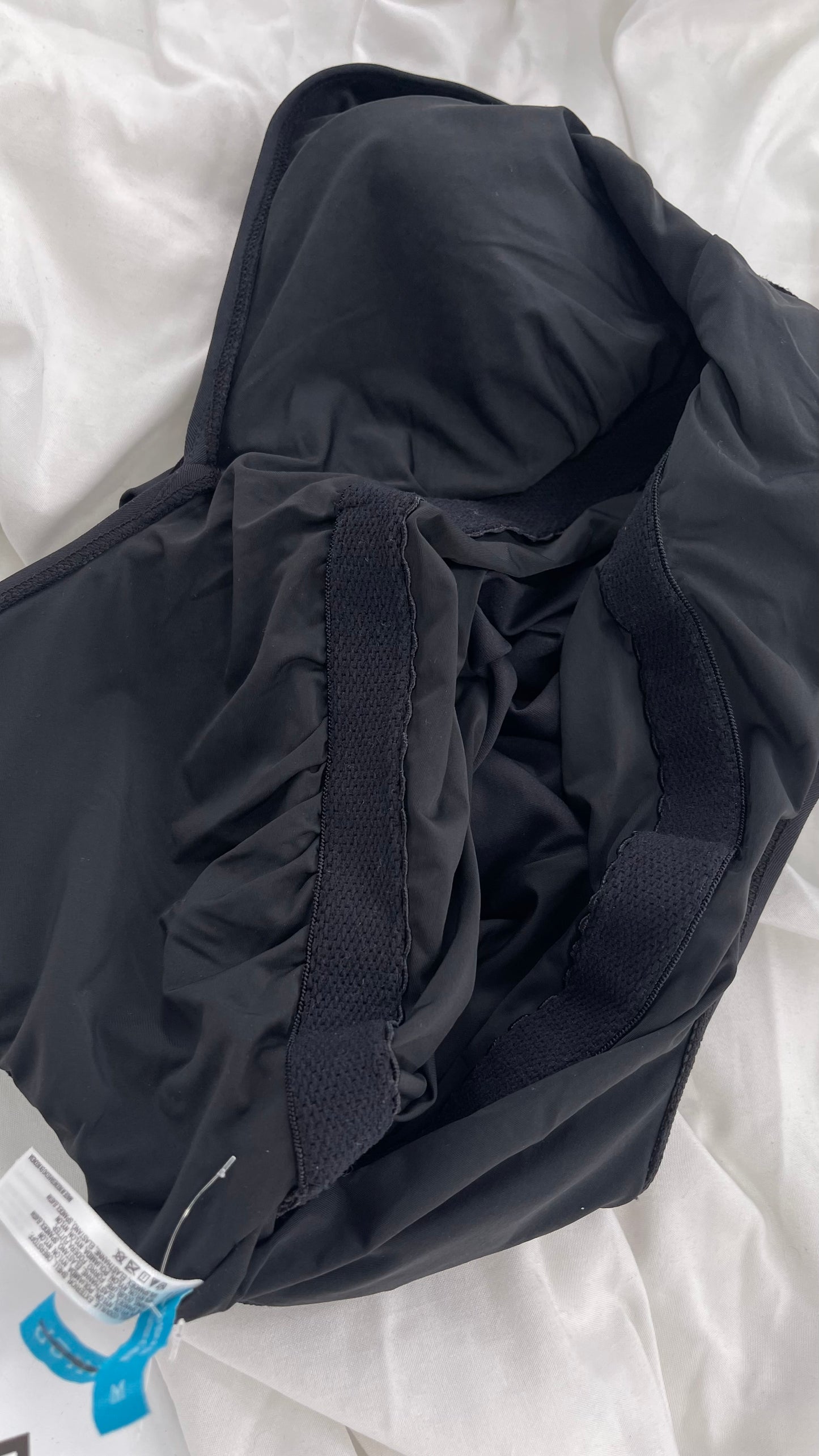 Anthropologie ALIHOP Black Peplum Swim Top with Built In Bra (Medium)