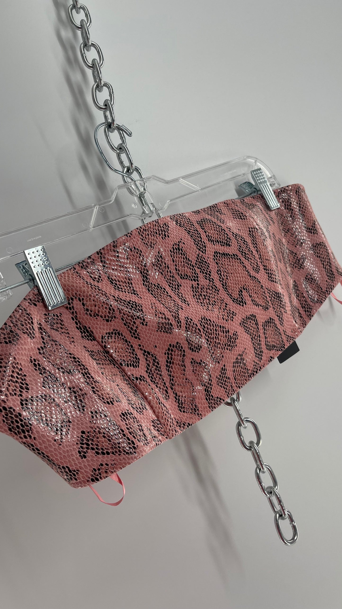 MOTEL Pink Snakeprint Bandeau with Tags Attached (XL)