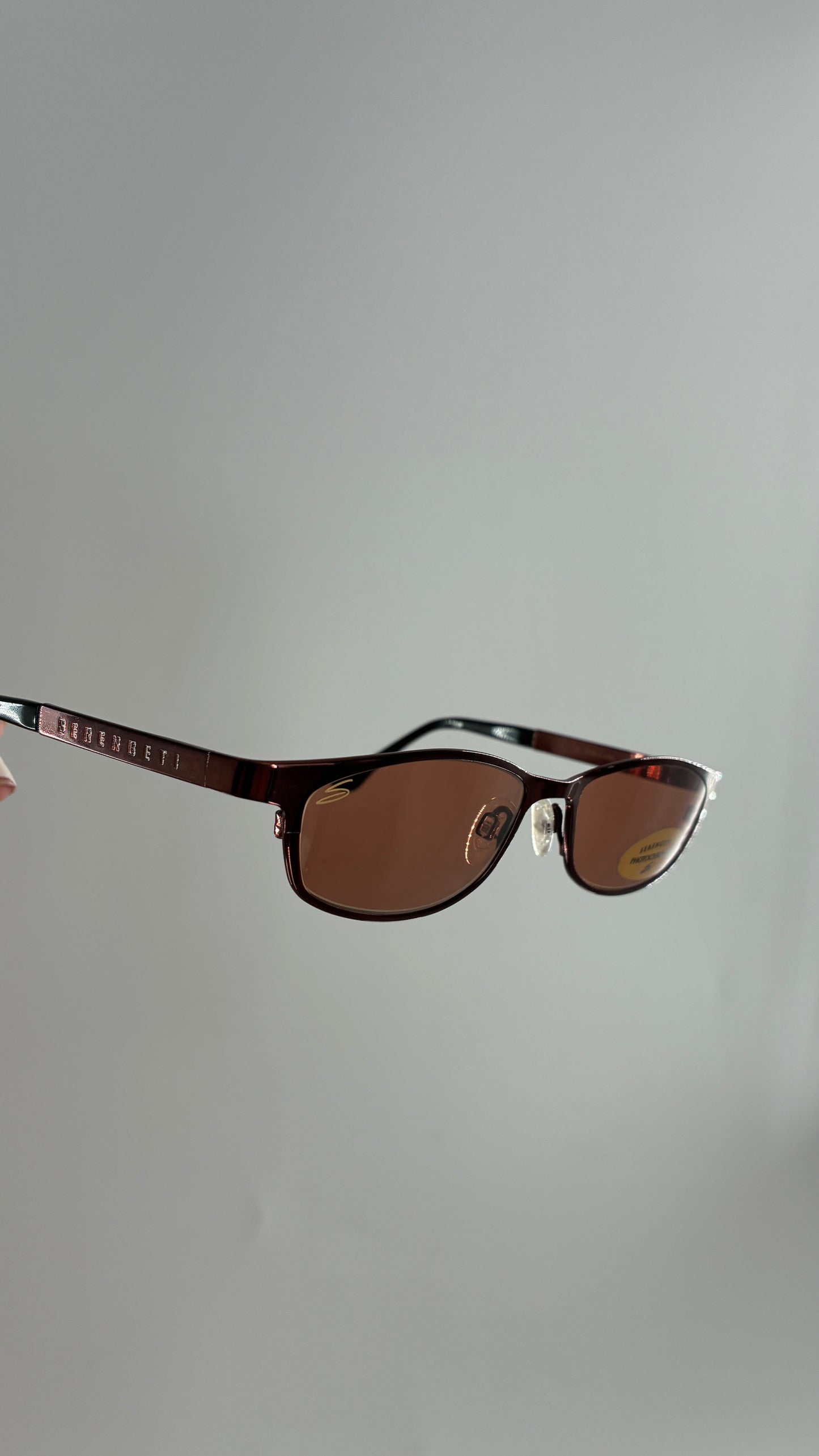 Vintage SERENGETI Polarized Sunglasses with Bronze Metal Frame