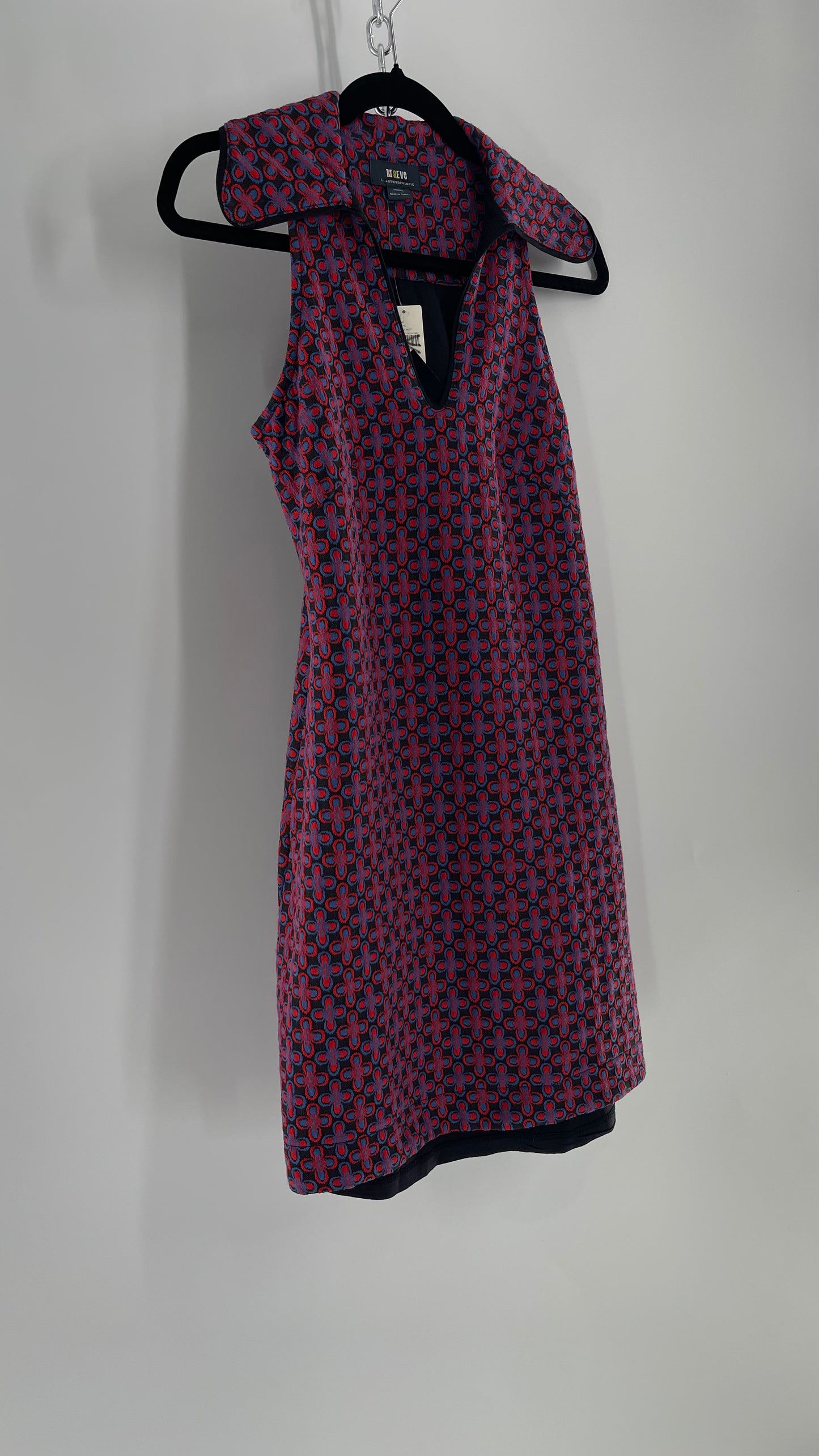 Maeve Anthropologie 1970s Retro Collared Tunic Mini Dress (XXS)