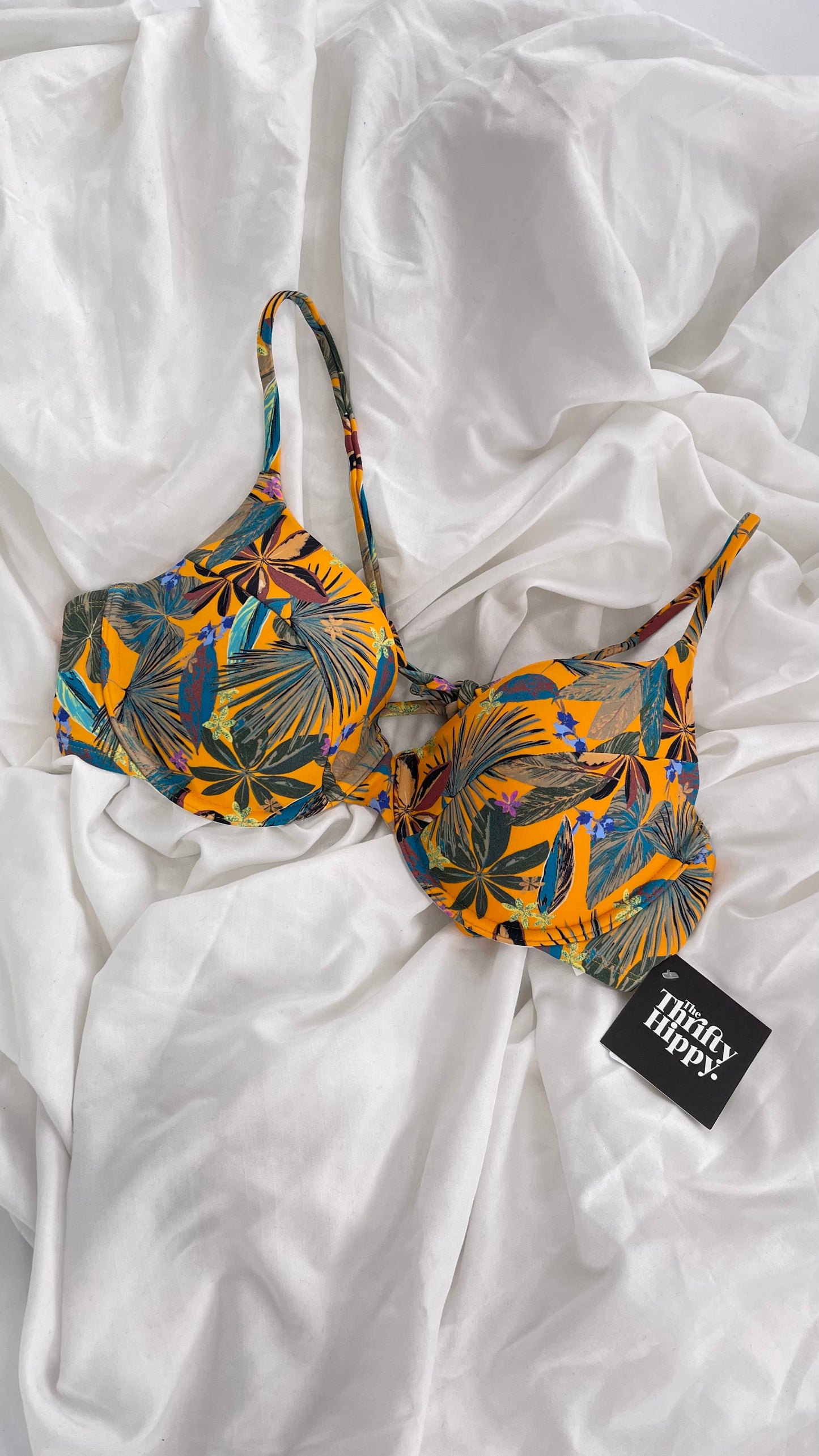 Urban Outfitters Out From Under Tropical Orange Underwire Swim Top (XL)