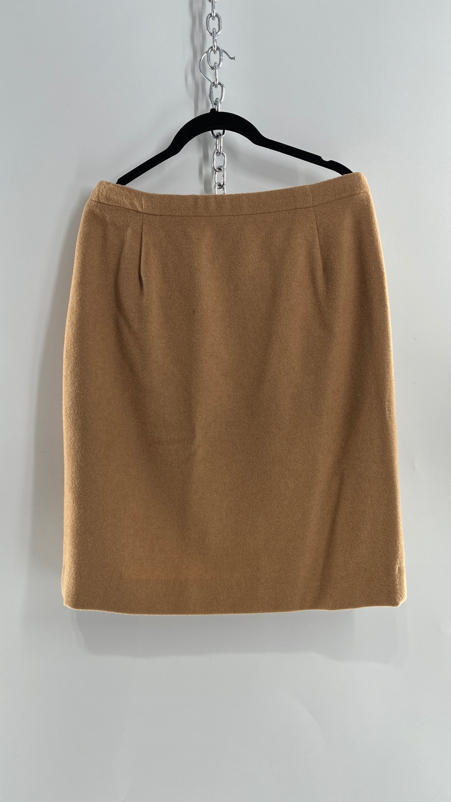 Vintage Brooks Brothers 100% Pure Camelhair Vented Skirt (12)