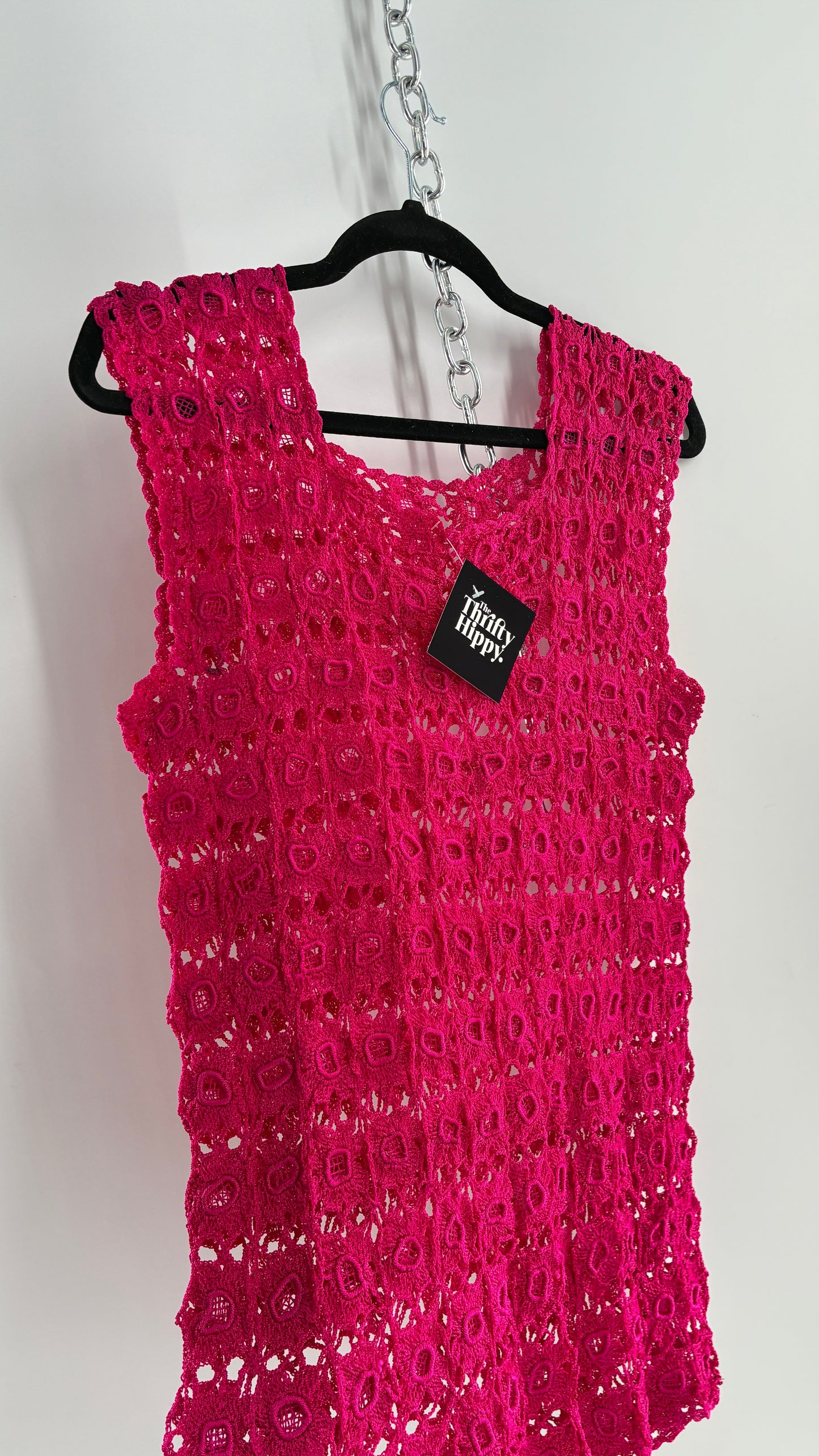 Vintage Handmade Crochet Hot Pink (Medium)