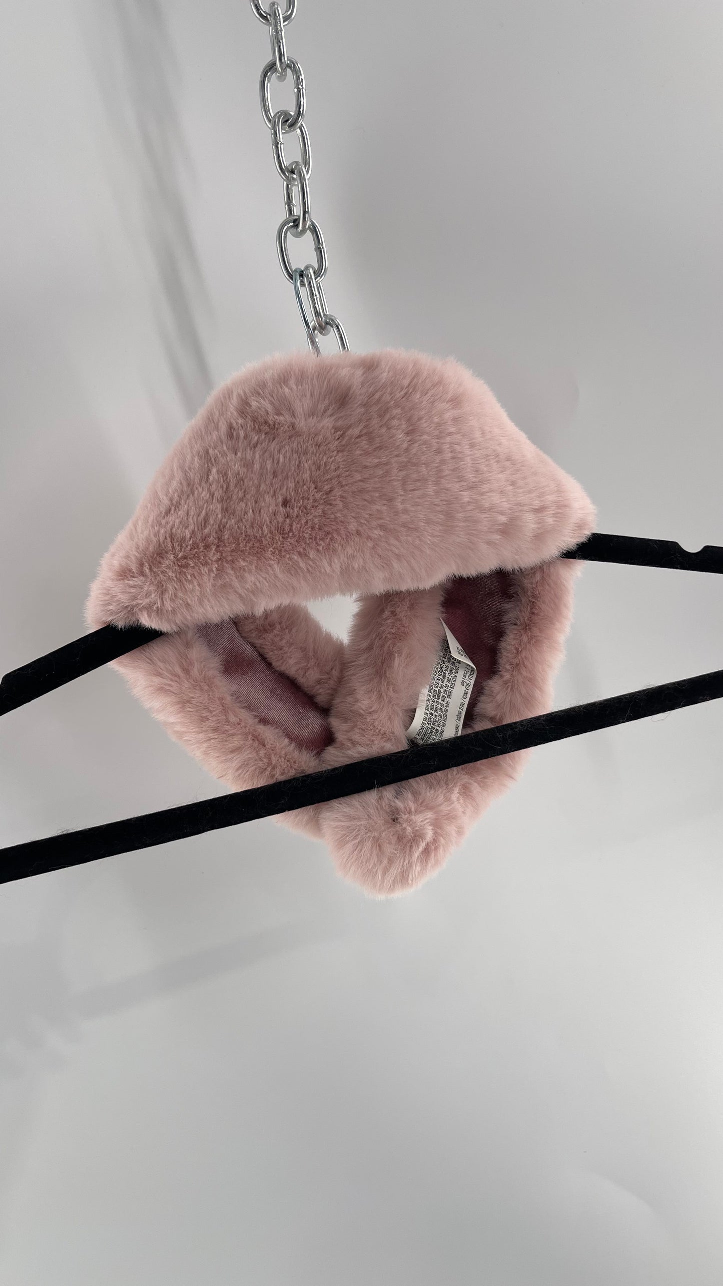 Muted Pink Fur Collar/Neck Warmer with Velvet Lining
