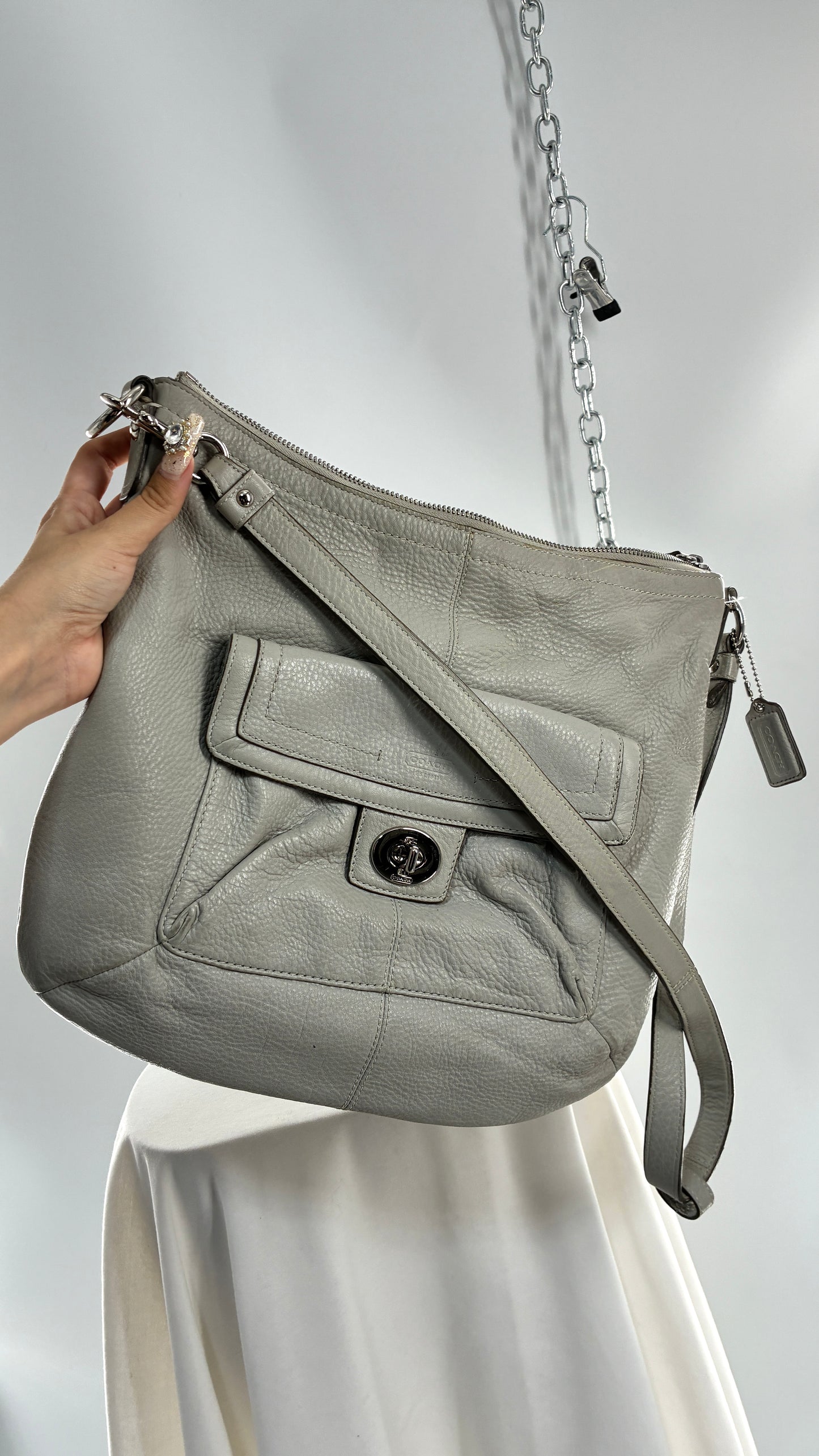 Vintage COACH Penelope Grey Leather Crossbody
