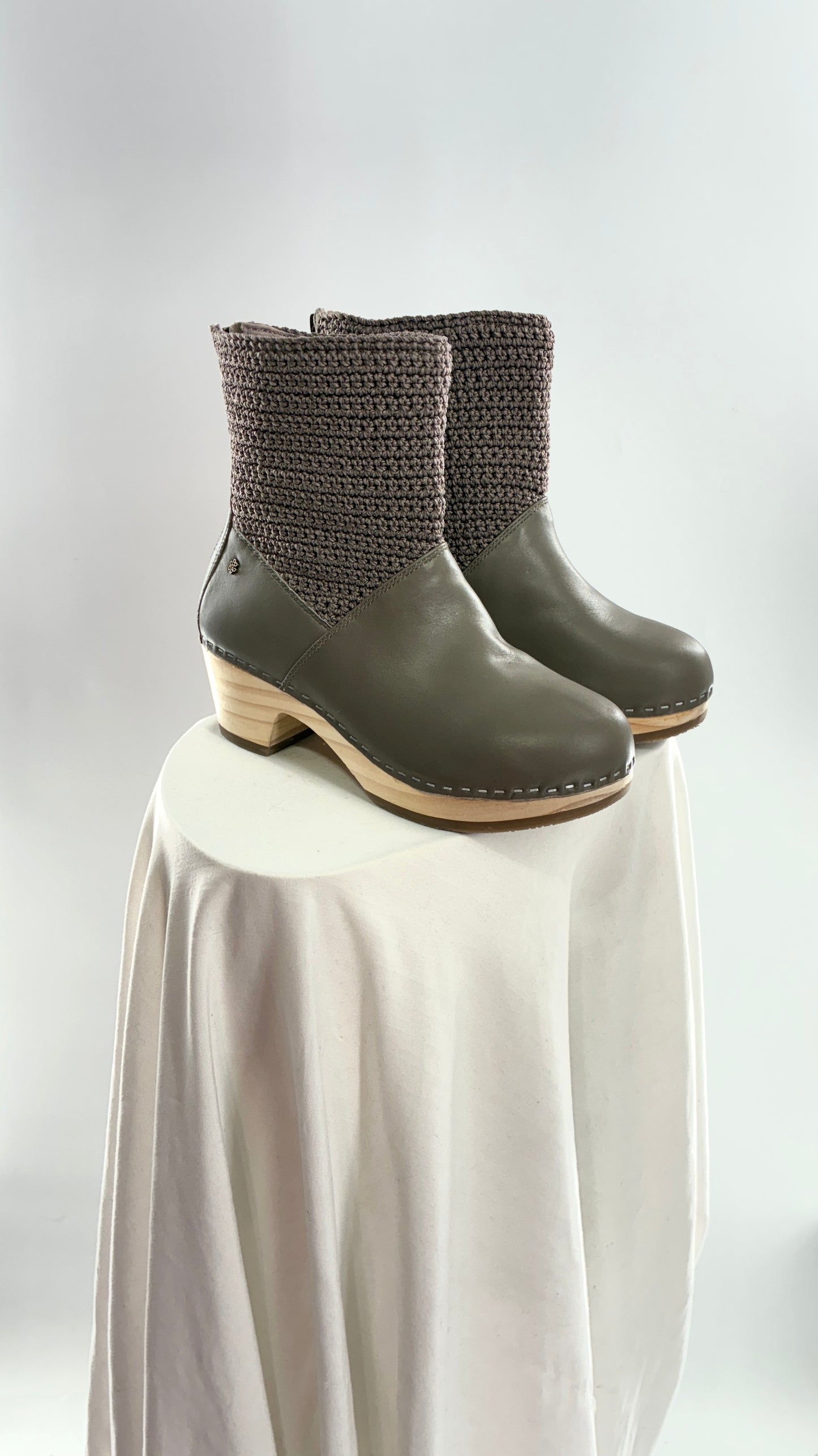 THE SAK Crochet and Leather Wooden Clog Boots (7)