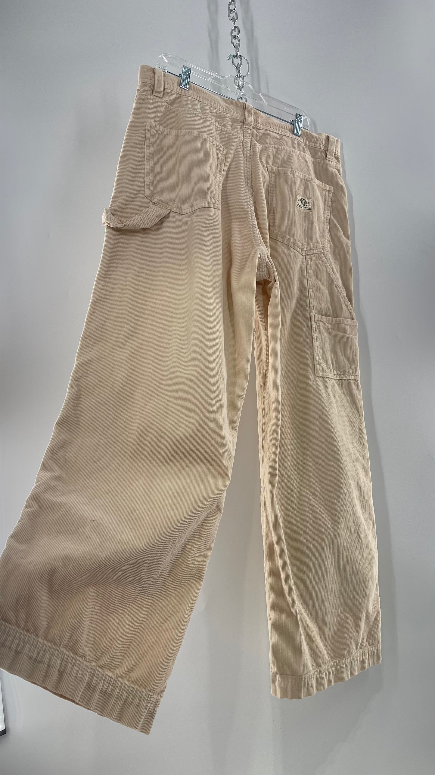 Urban Outfitters BDG Beige Corduroy Cargos with Leg Patches (36)