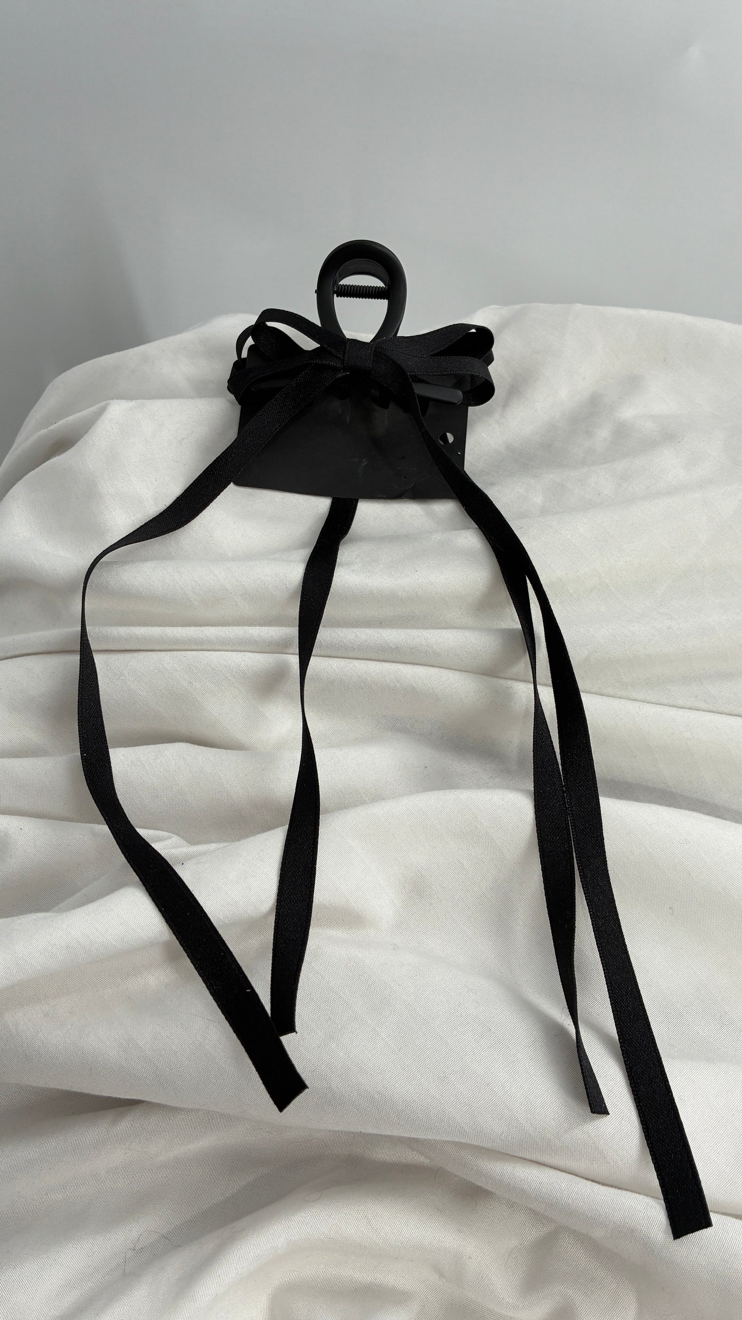 Black Ribbon Claw Clip