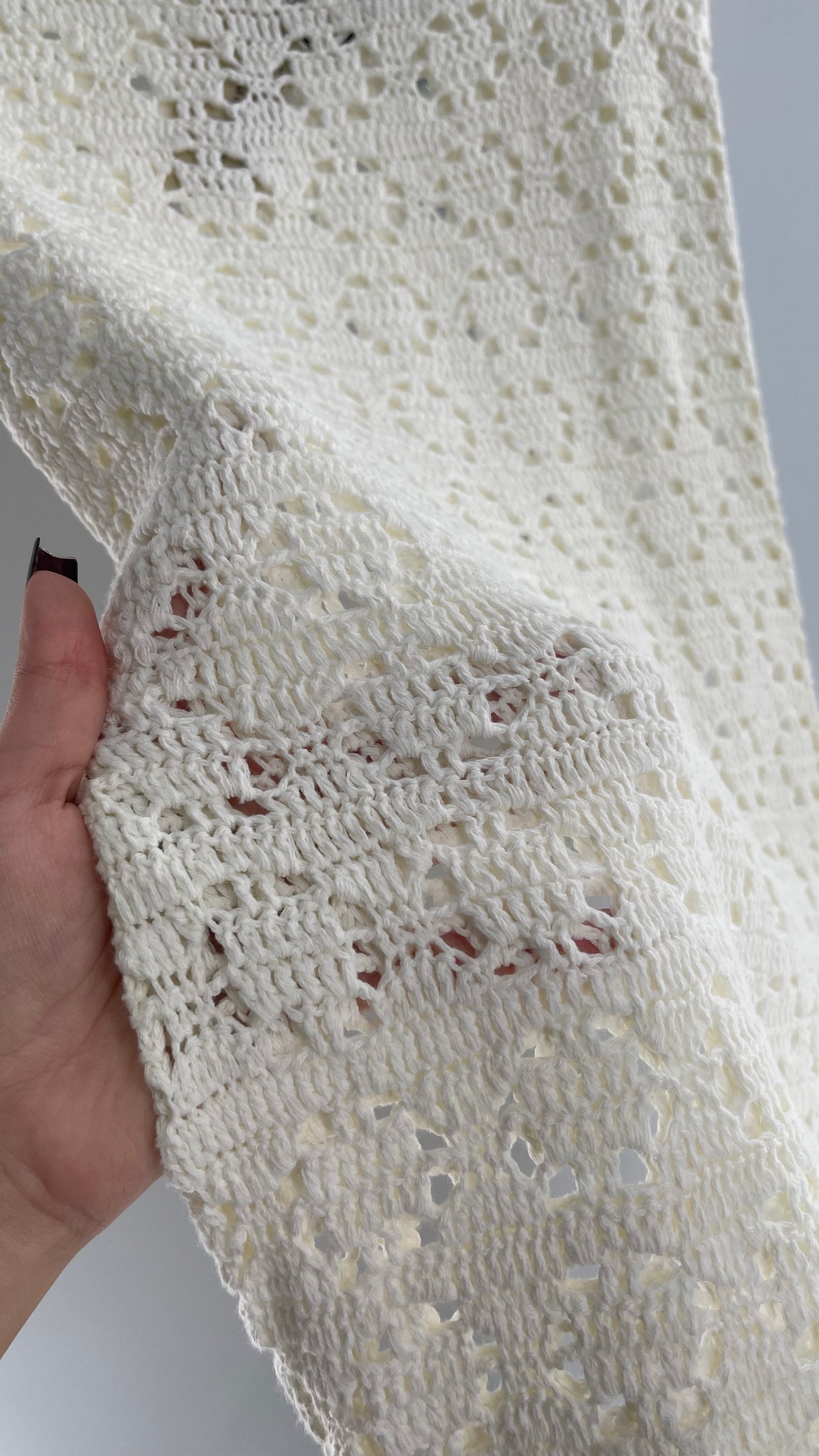 Anthropologie White Crochet Knit MIDI Dress with Tags Attached