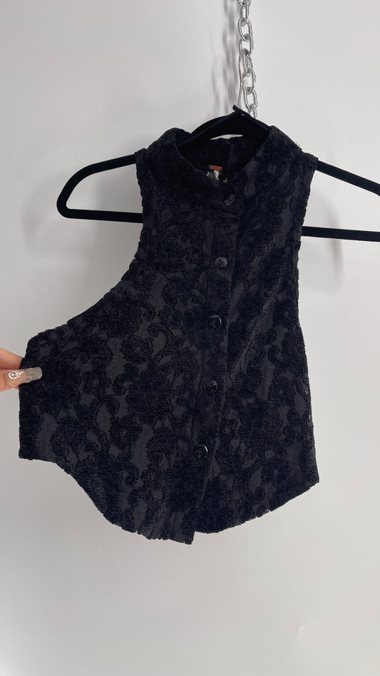Free People Velvet Lace Vest (Medium)