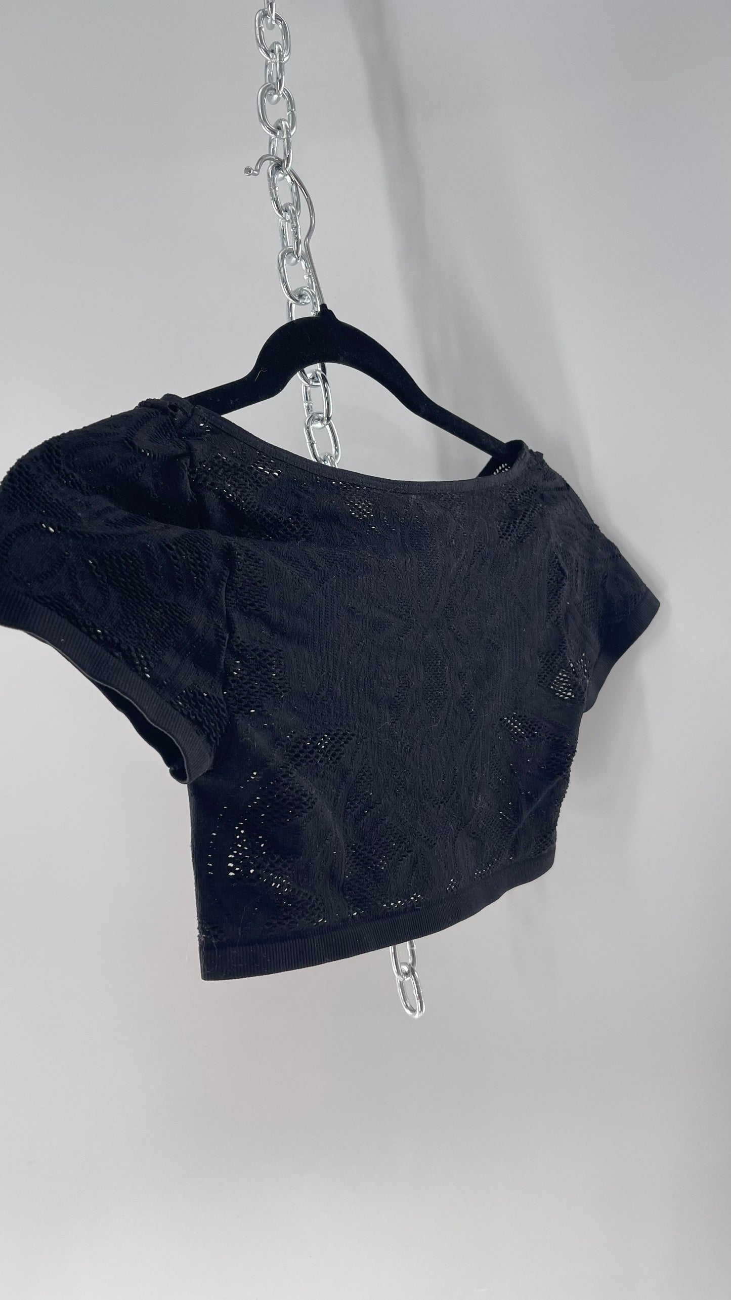 Intimately Free People Spandex Lace Cropped Short Sleeve (XS/S)