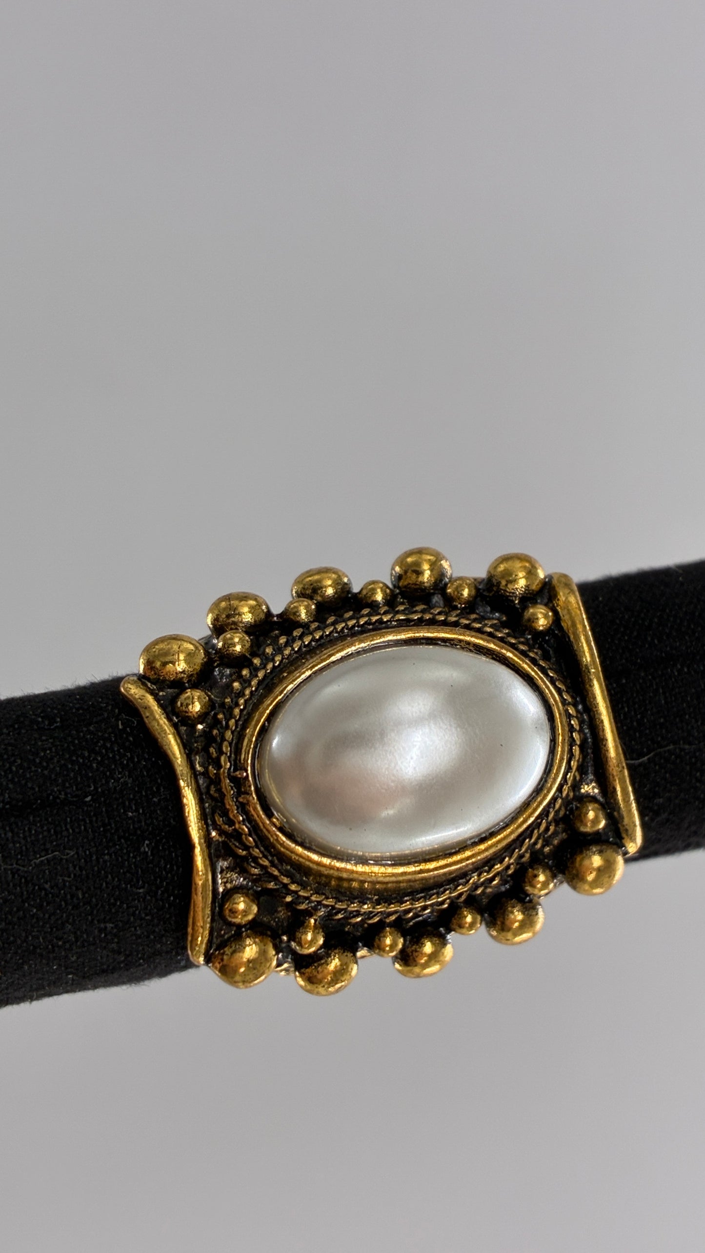 Gold and Pearl Chunky Dramatic Ring
