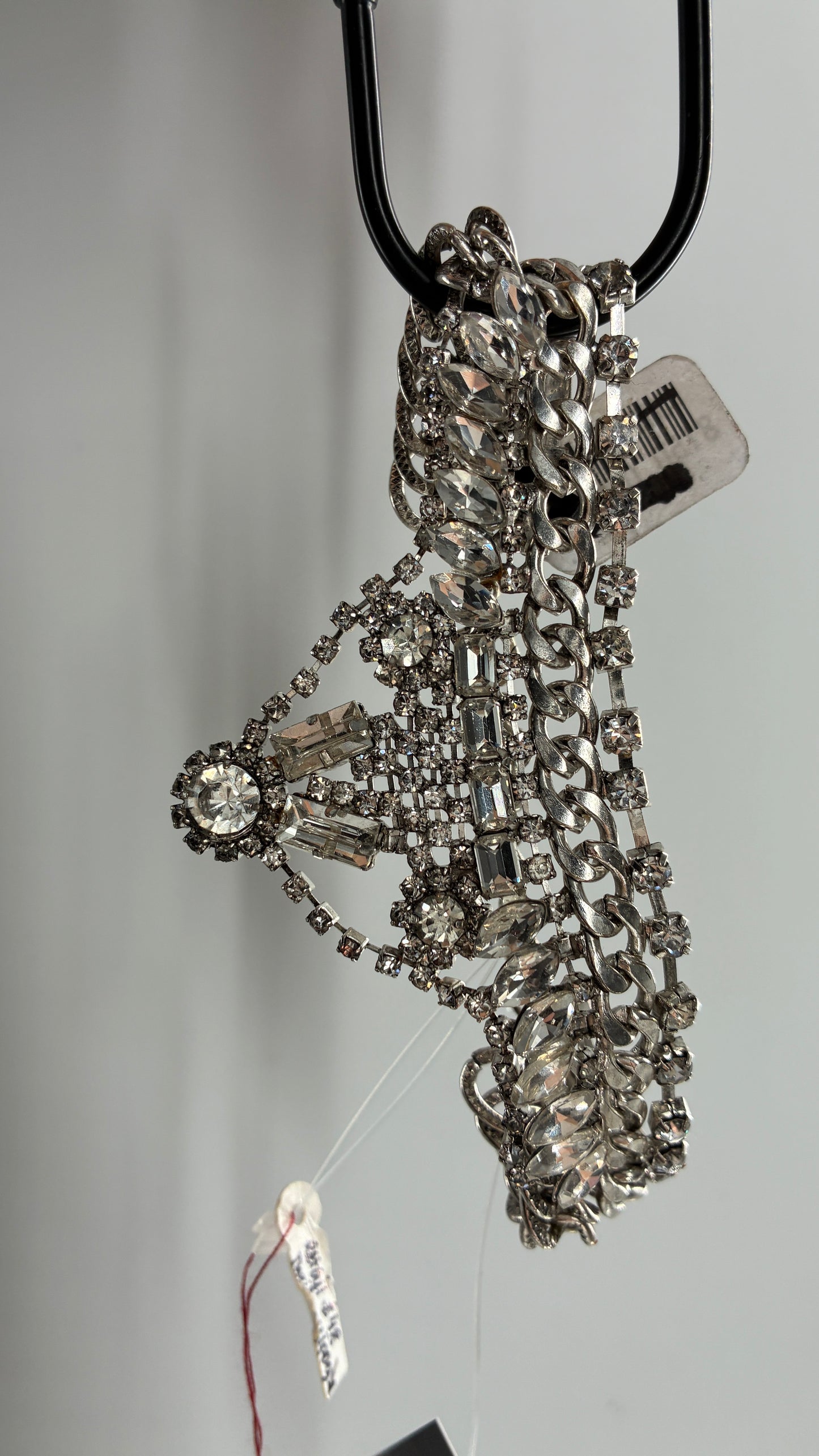 Free People Elaborate Silver Rhinestone Bracelet with Tags Attached