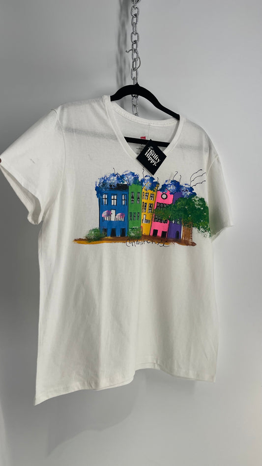 Vintage Hand Painted Charleston, SC Artist Tourist T (Large)