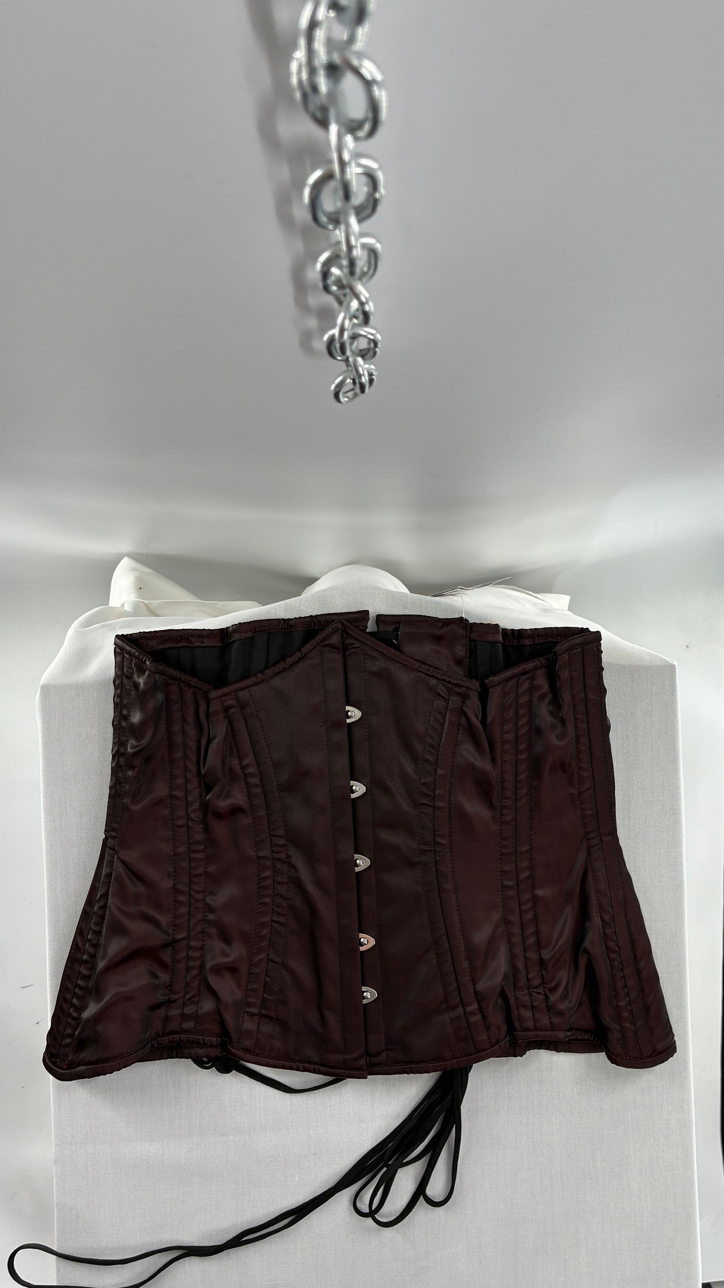 Vintage ORCHARD CORSETS Heavy Duty Burgundy Brown Corset (30”)