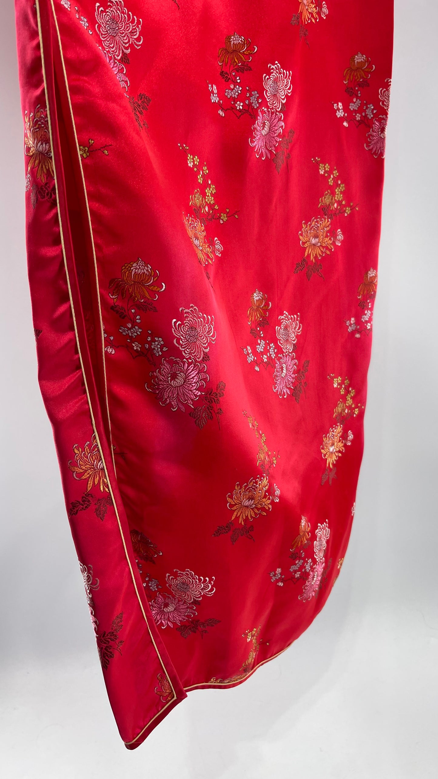 Vintage Golden Bee Silk Chinese QiPao (C) (36)