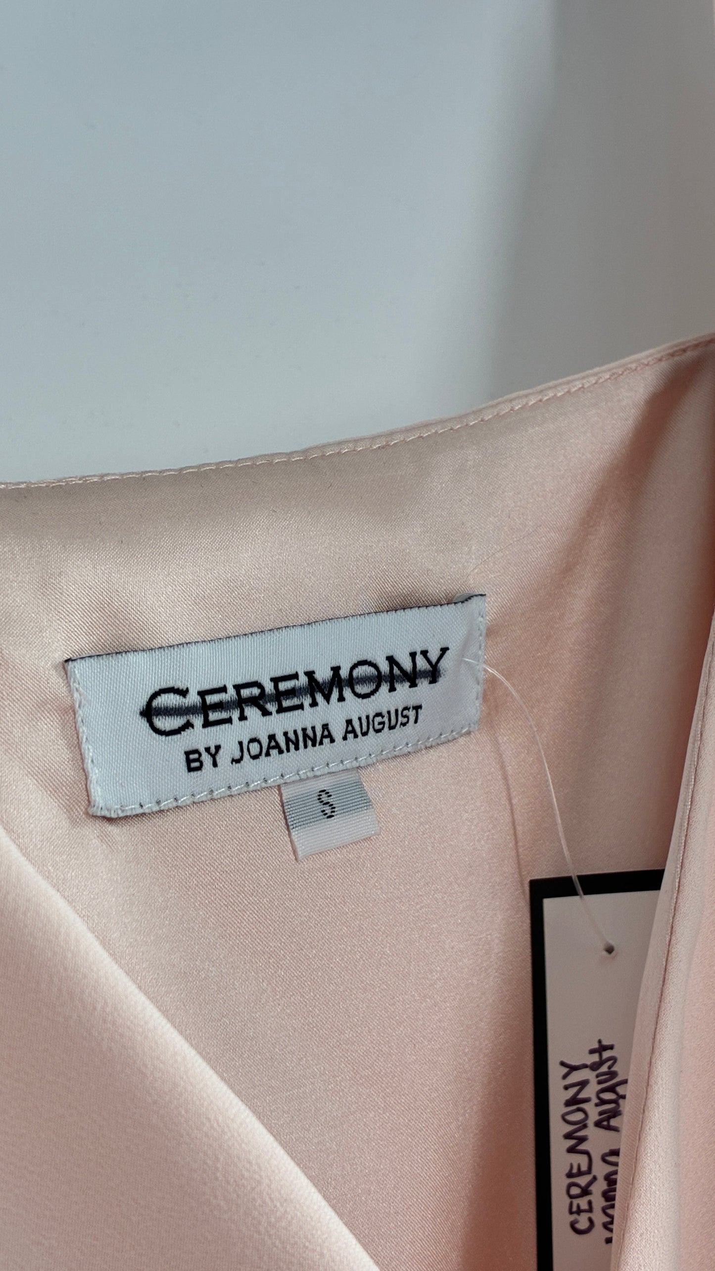 CEREMONY Joanna August Ballet Slipper Pink Vented Gown with Tied Waist (Small)