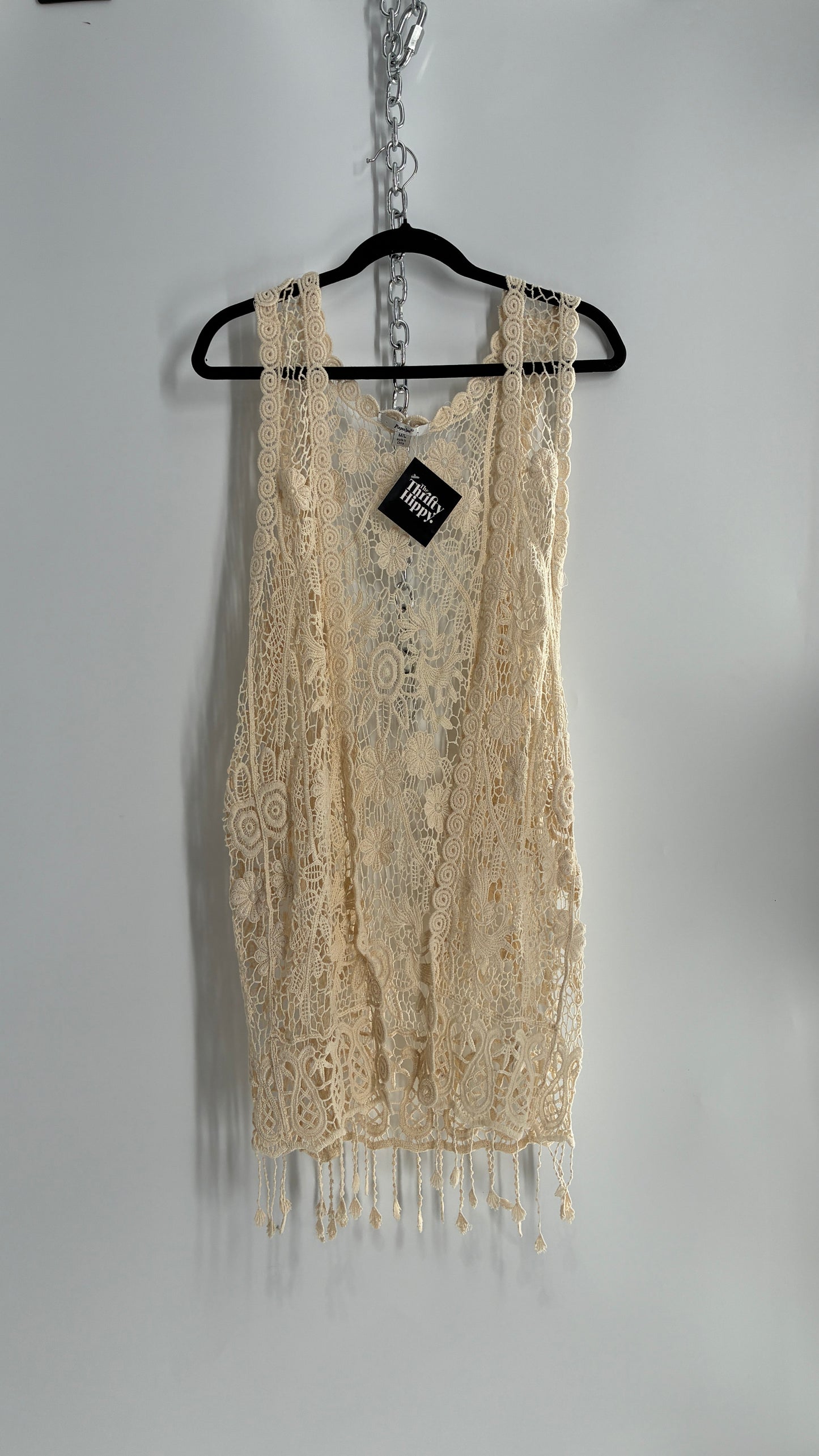 Vintage Sleeveless Crochet Cape (M/L)